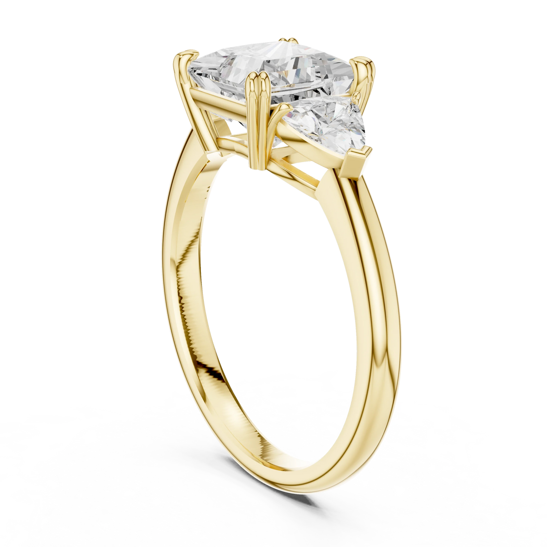 Princess Cut Diamond Three Stone Engagement Ring