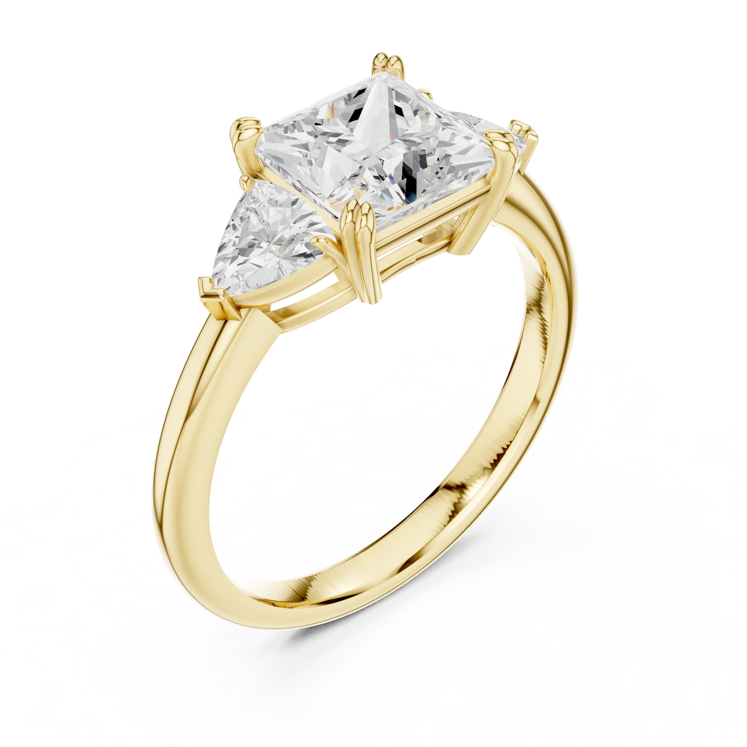 Princess Cut Diamond Three Stone Engagement Ring