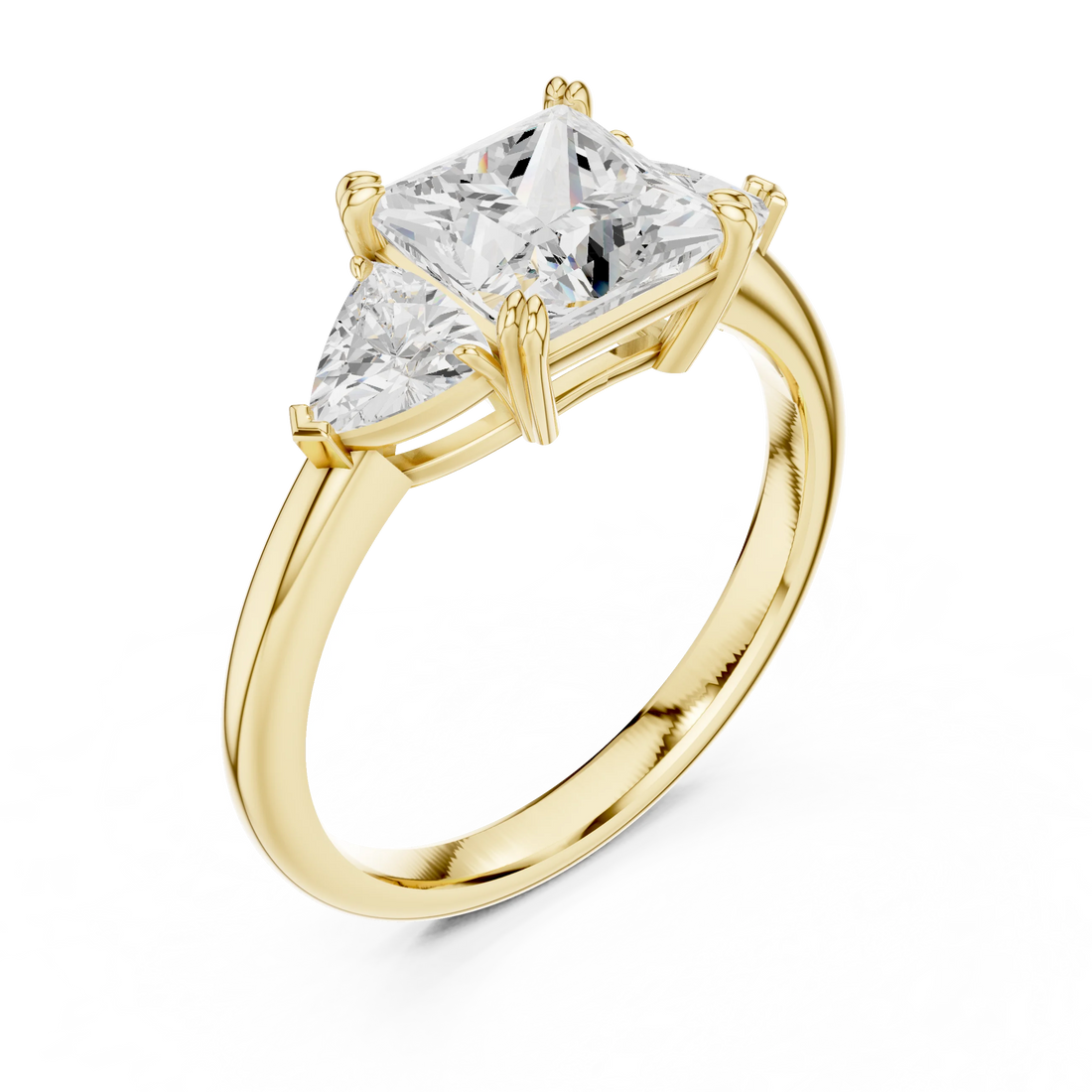 Princess Cut Diamond Three Stone Engagement Ring