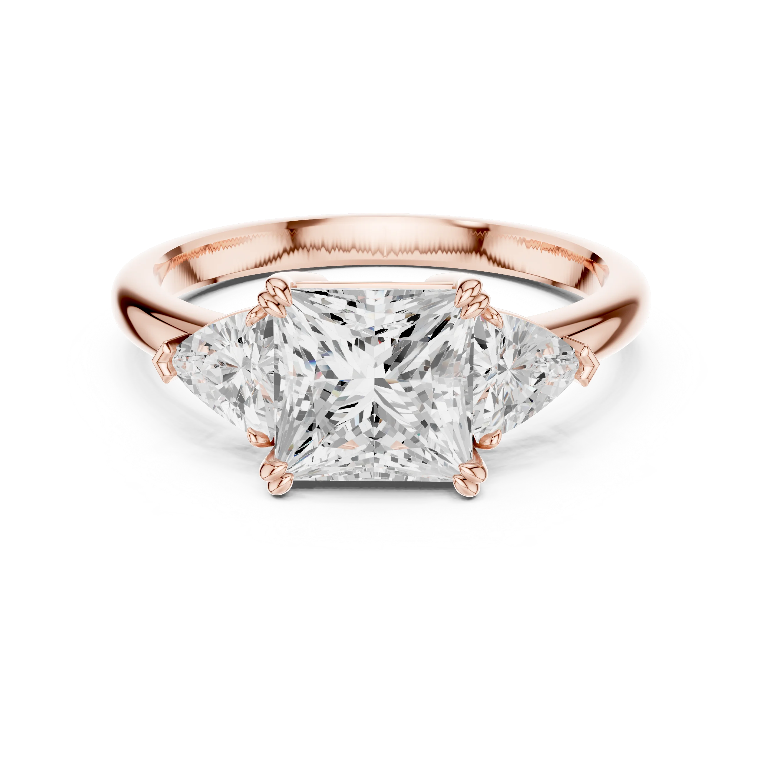 Princess Cut Diamond Three Stone Engagement Ring