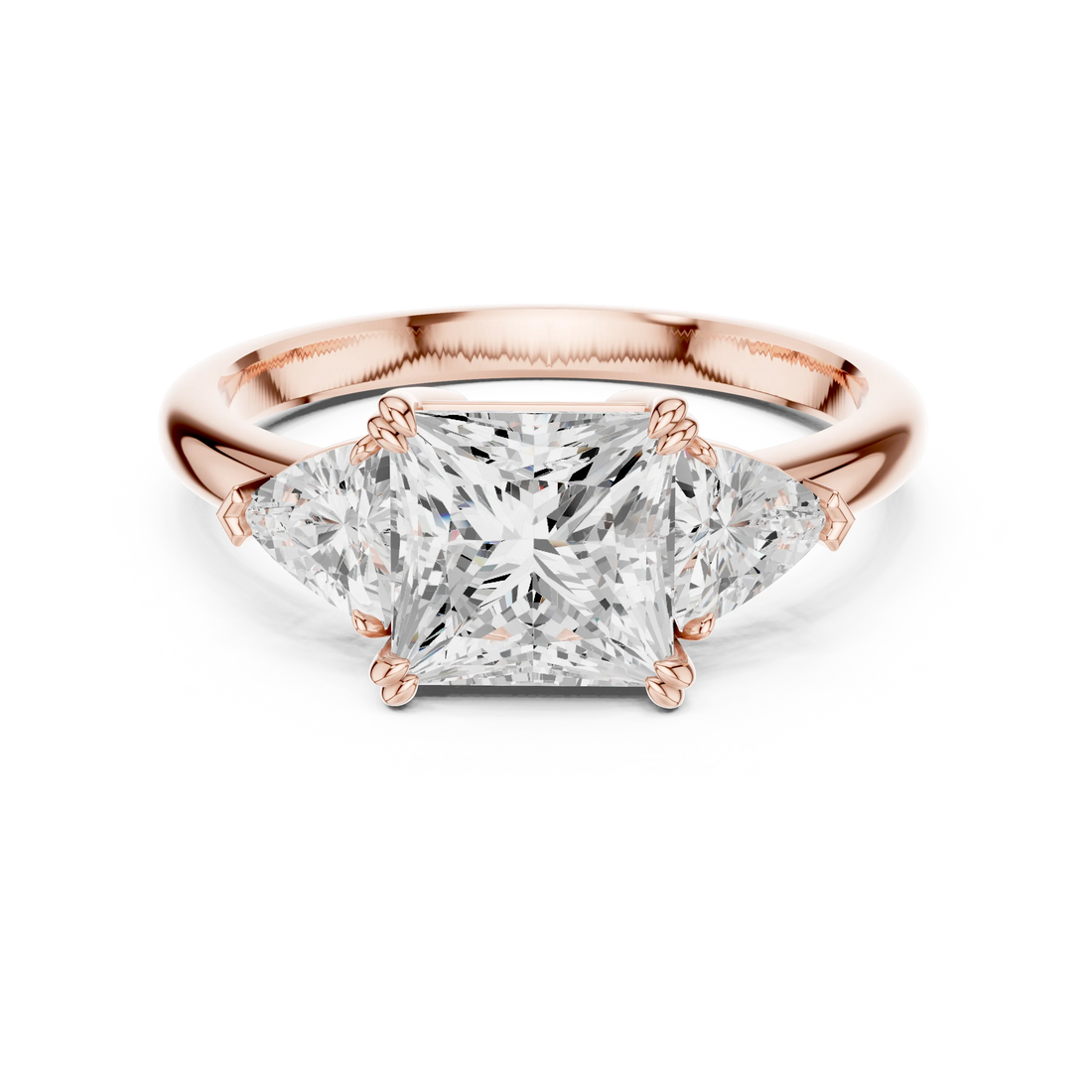 Princess Cut Diamond Three Stone Engagement Ring