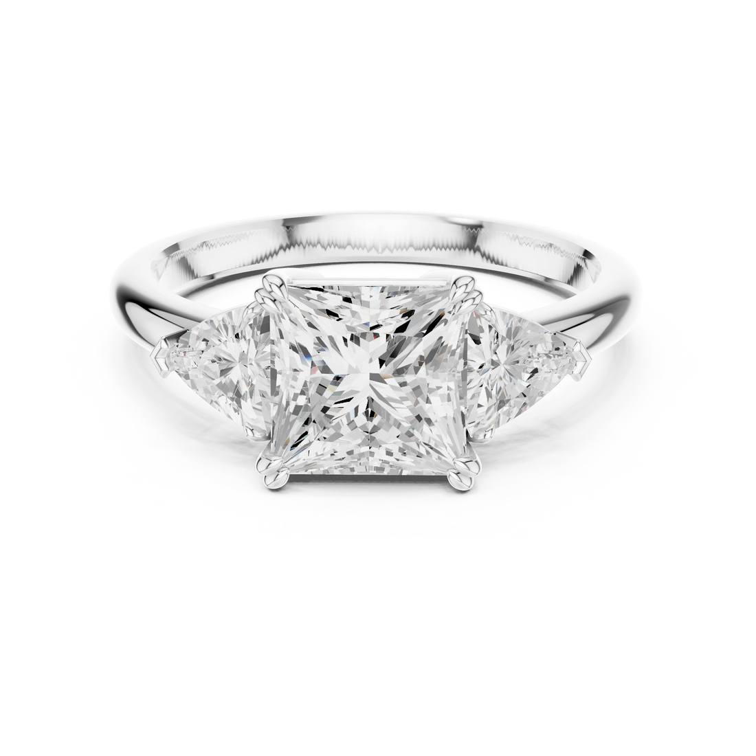 Princess Cut Diamond Three Stone Engagement Ring