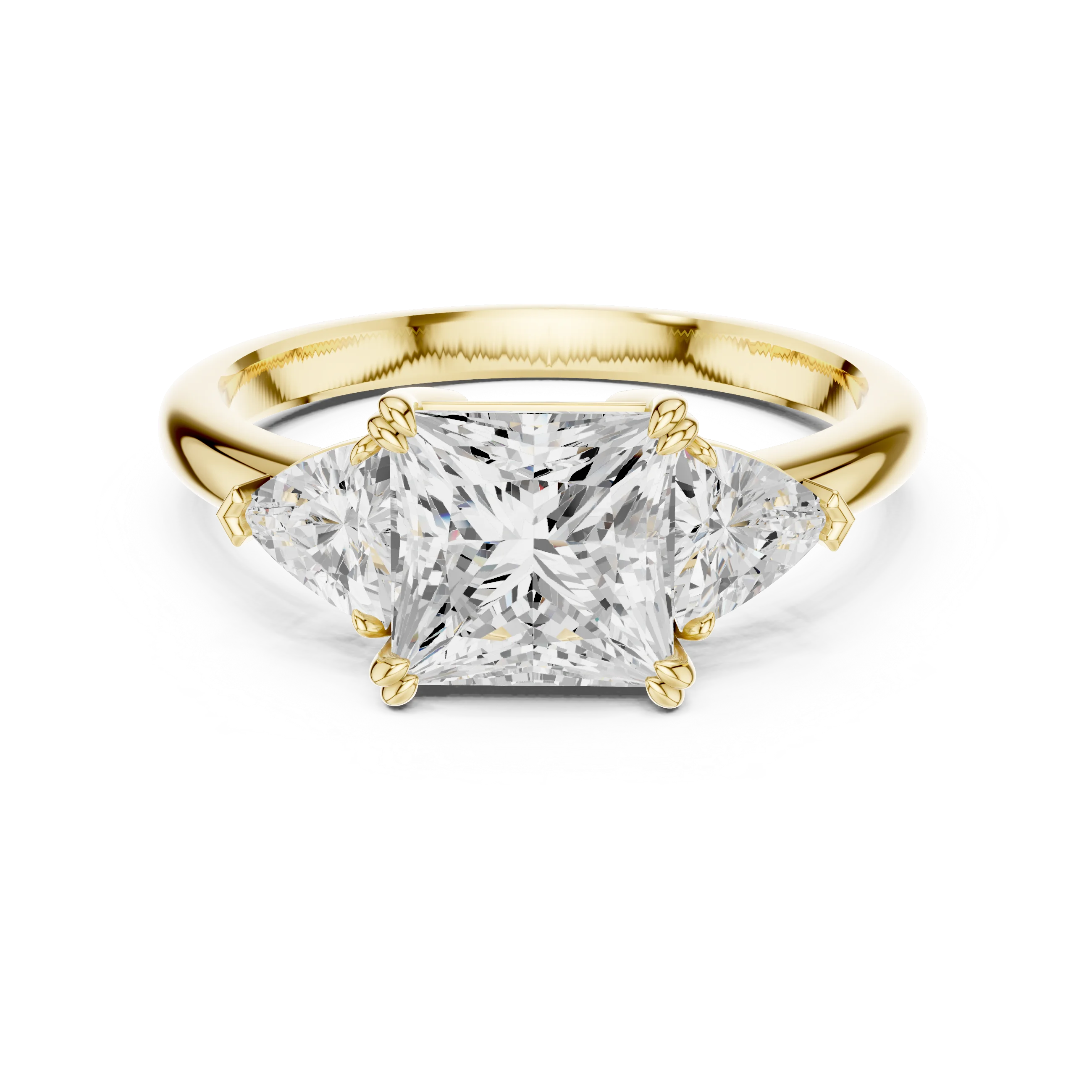 Princess Cut Diamond Three Stone Engagement Ring