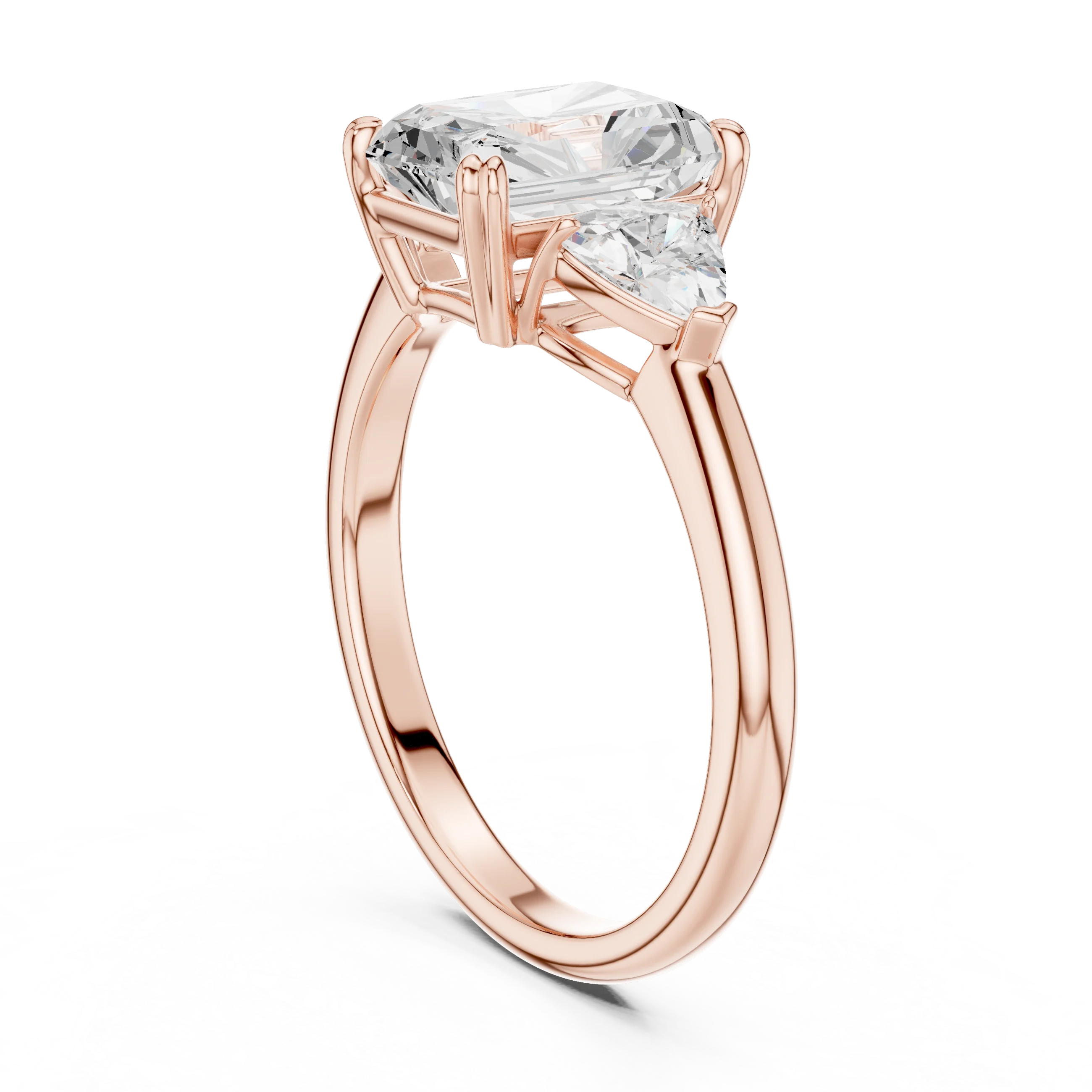 Radiant Cut Diamond Three Stone Engagement Ring