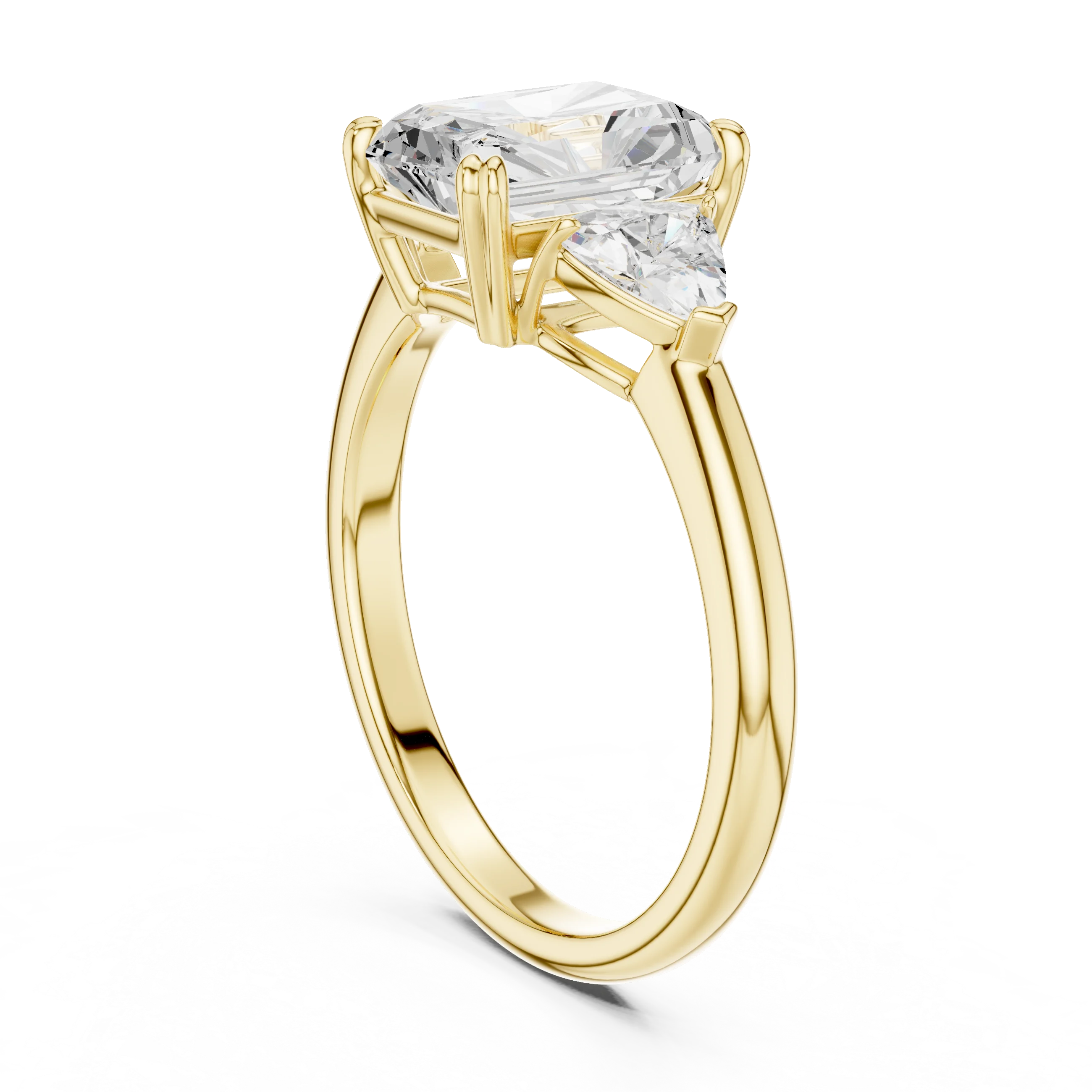 Radiant Cut Diamond Three Stone Engagement Ring