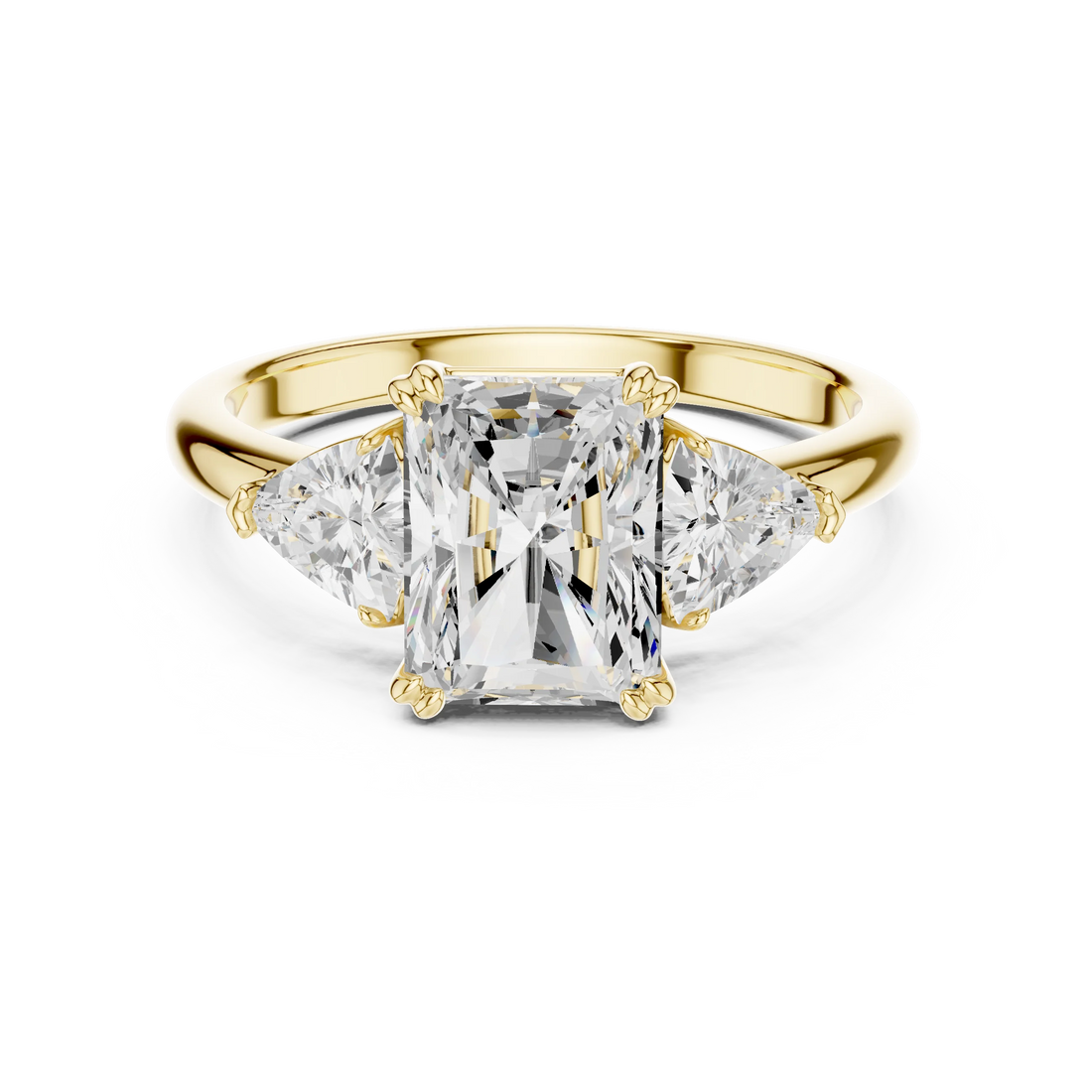Radiant Cut Diamond Three Stone Engagement Ring