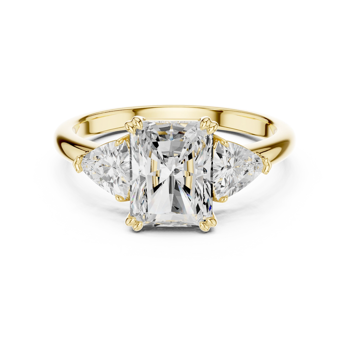 Radiant Cut Diamond Three Stone Engagement Ring