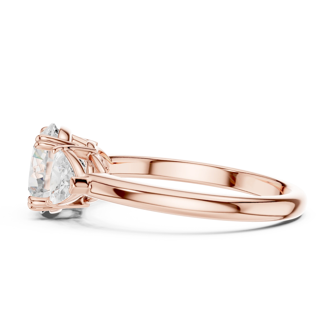 Round Cut Diamond Three Stone Engagement Ring