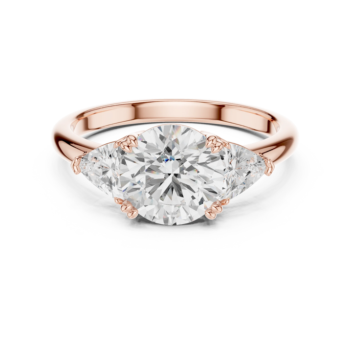 Round Cut Diamond Three Stone Engagement Ring
