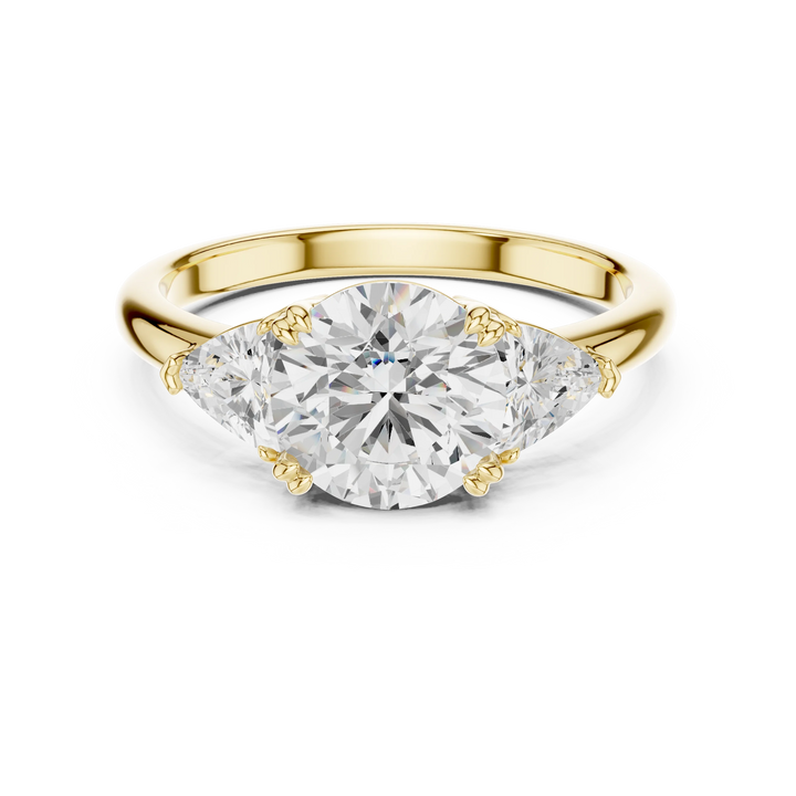 Round Cut Diamond Three Stone Engagement Ring