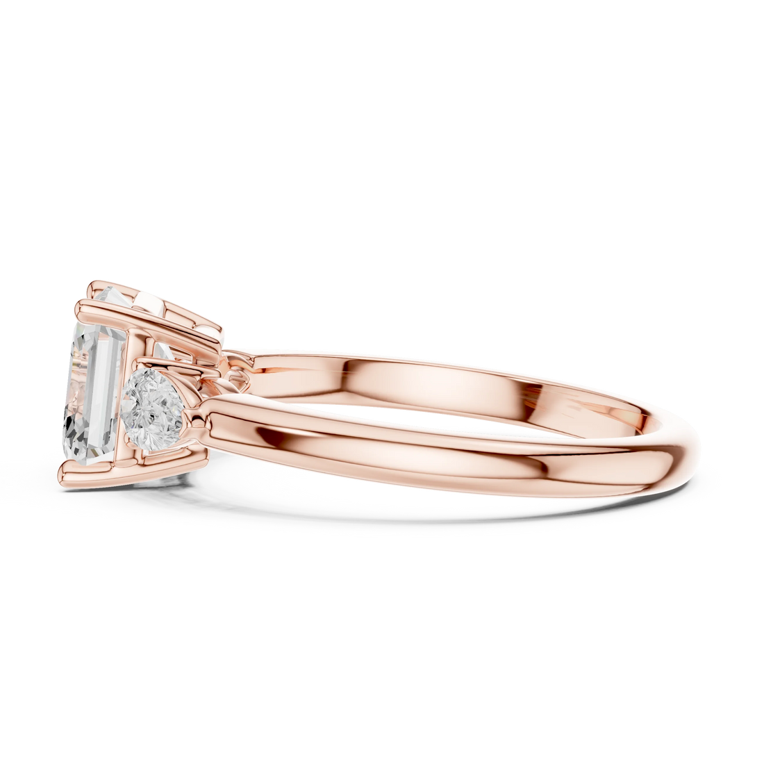 Asscher Cut Diamond Three-Stone Engagement Ring