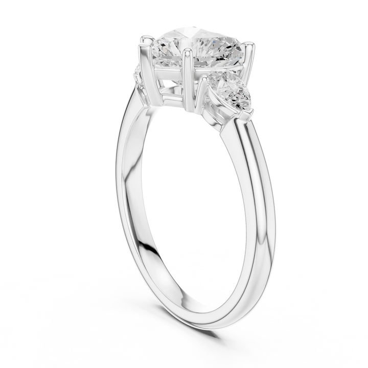 Heart Cut Diamond Three-Stone Engagement Ring