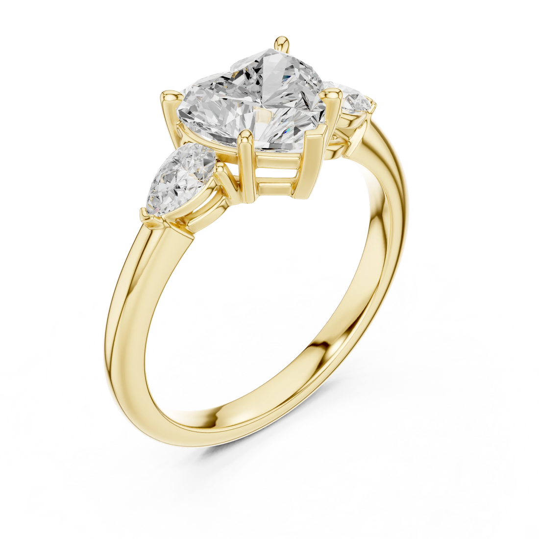 Heart Cut Diamond Three-Stone Engagement Ring