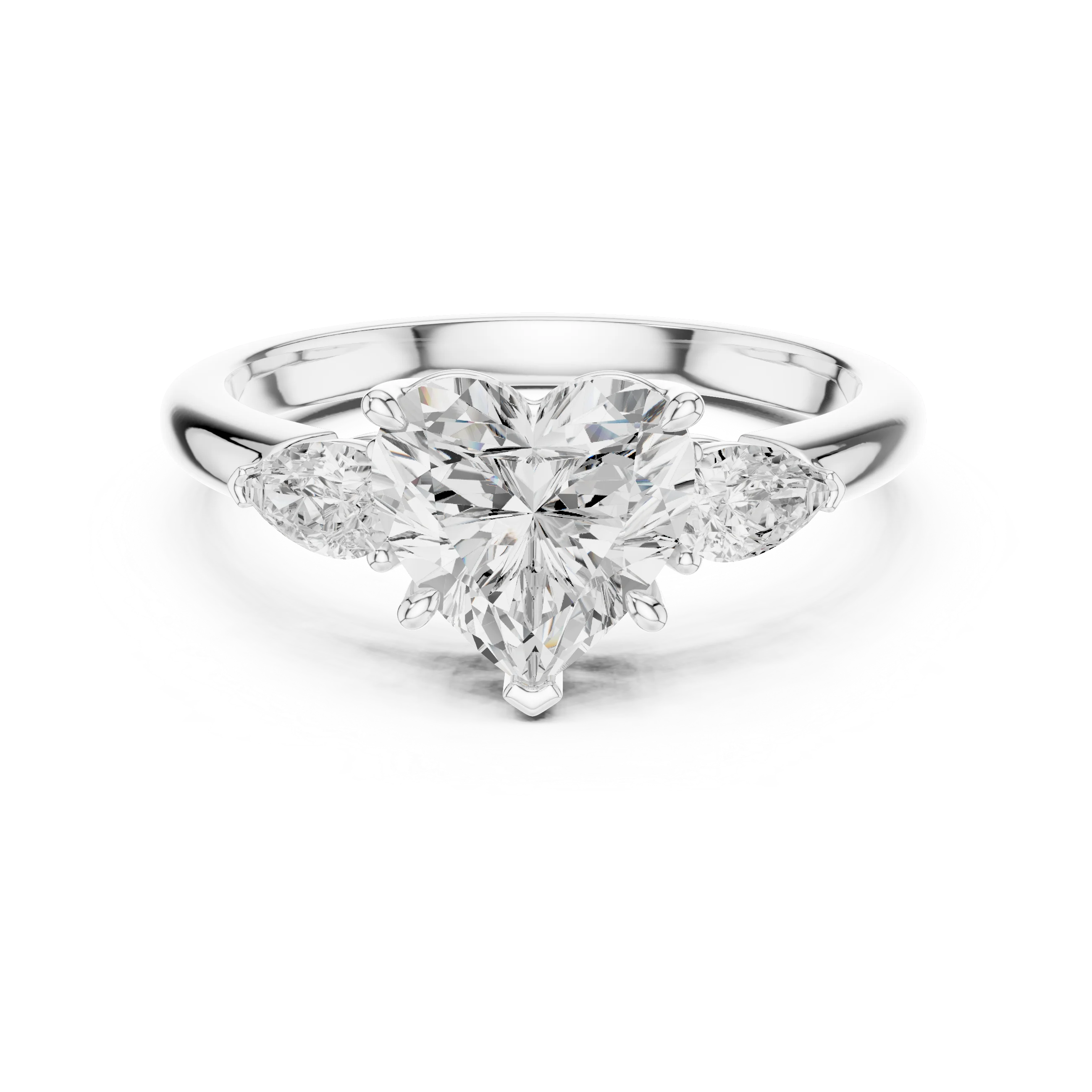 Heart Cut Diamond Three-Stone Engagement Ring