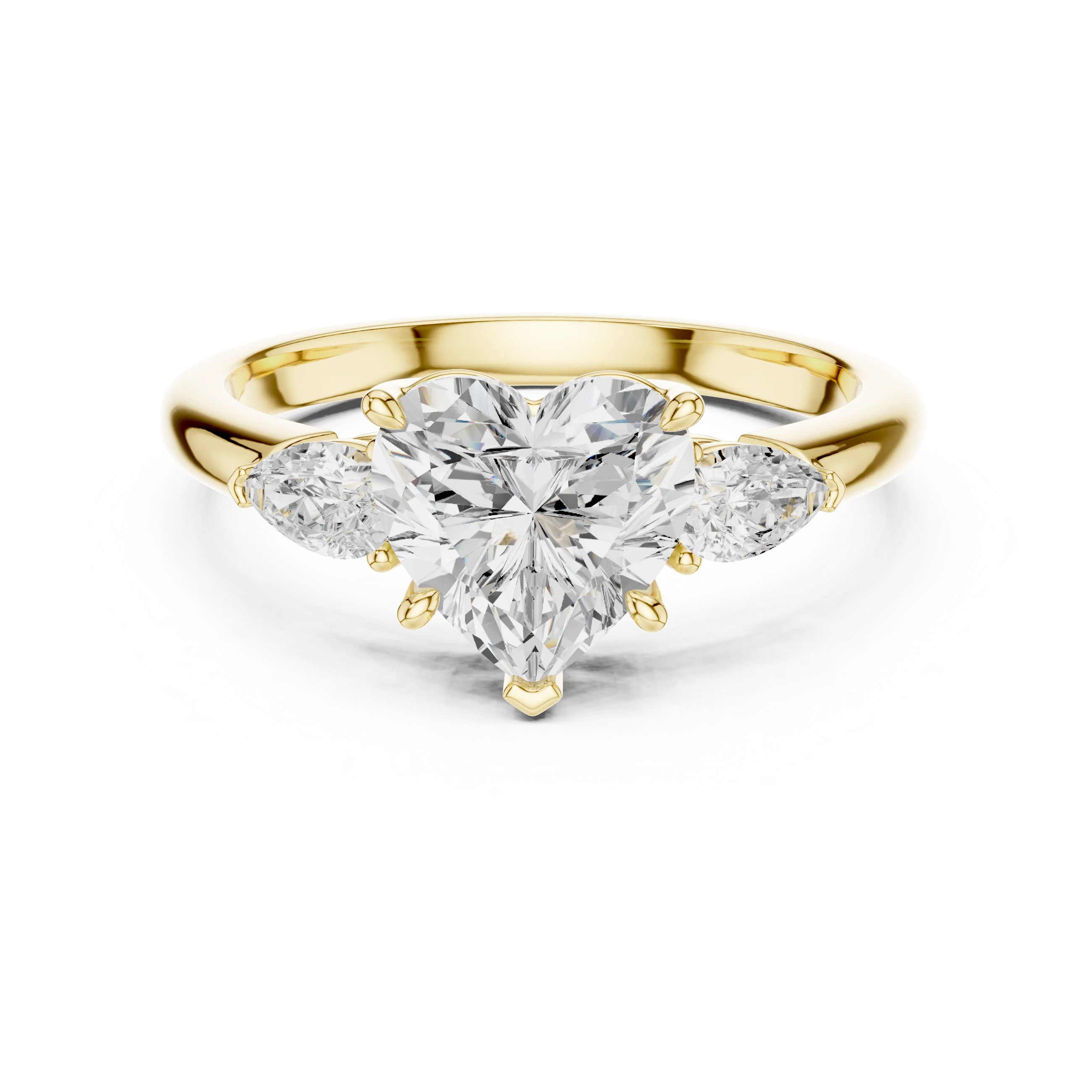 Heart Cut Diamond Three-Stone Engagement Ring