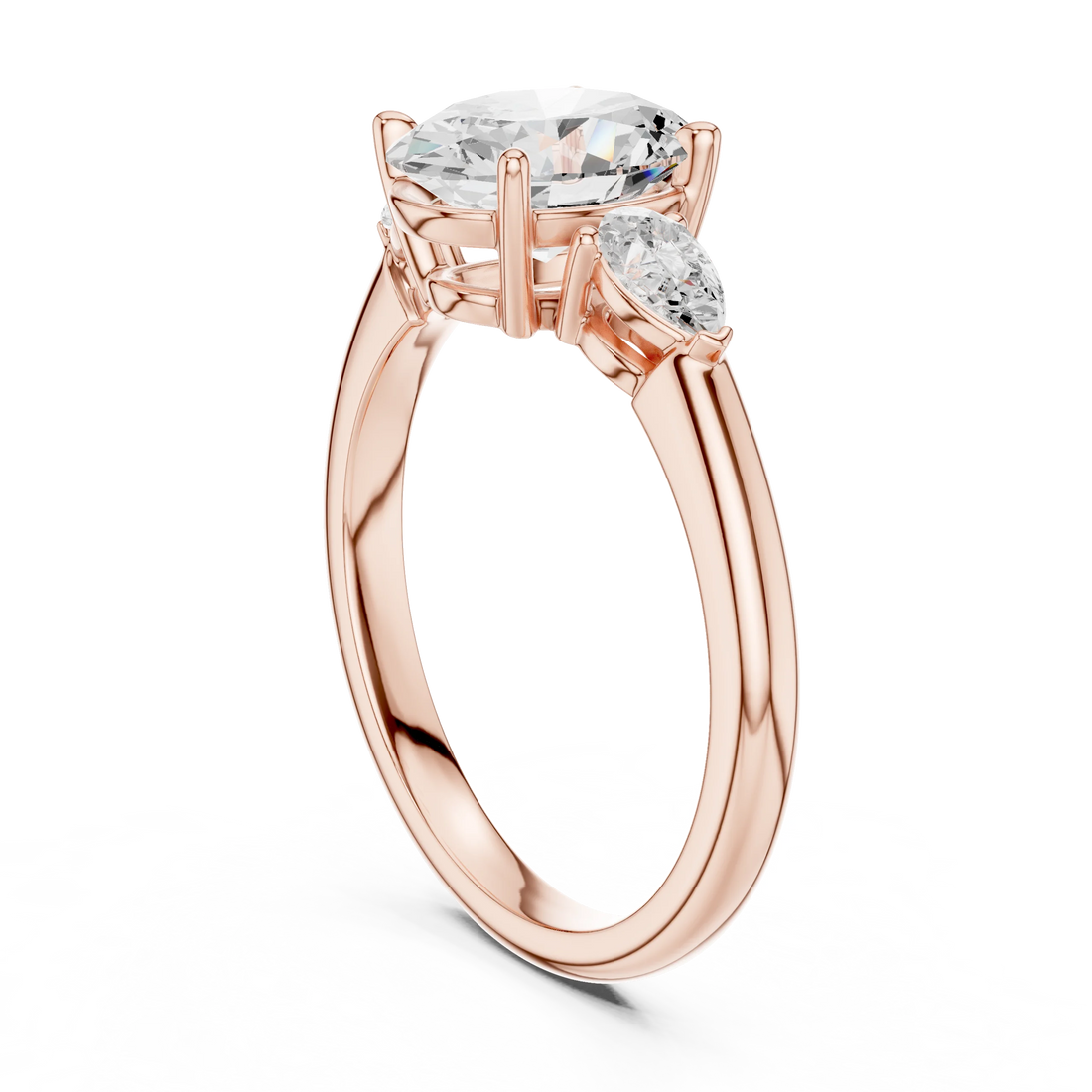 Oval Cut Diamond Three-Stone Engagement Ring