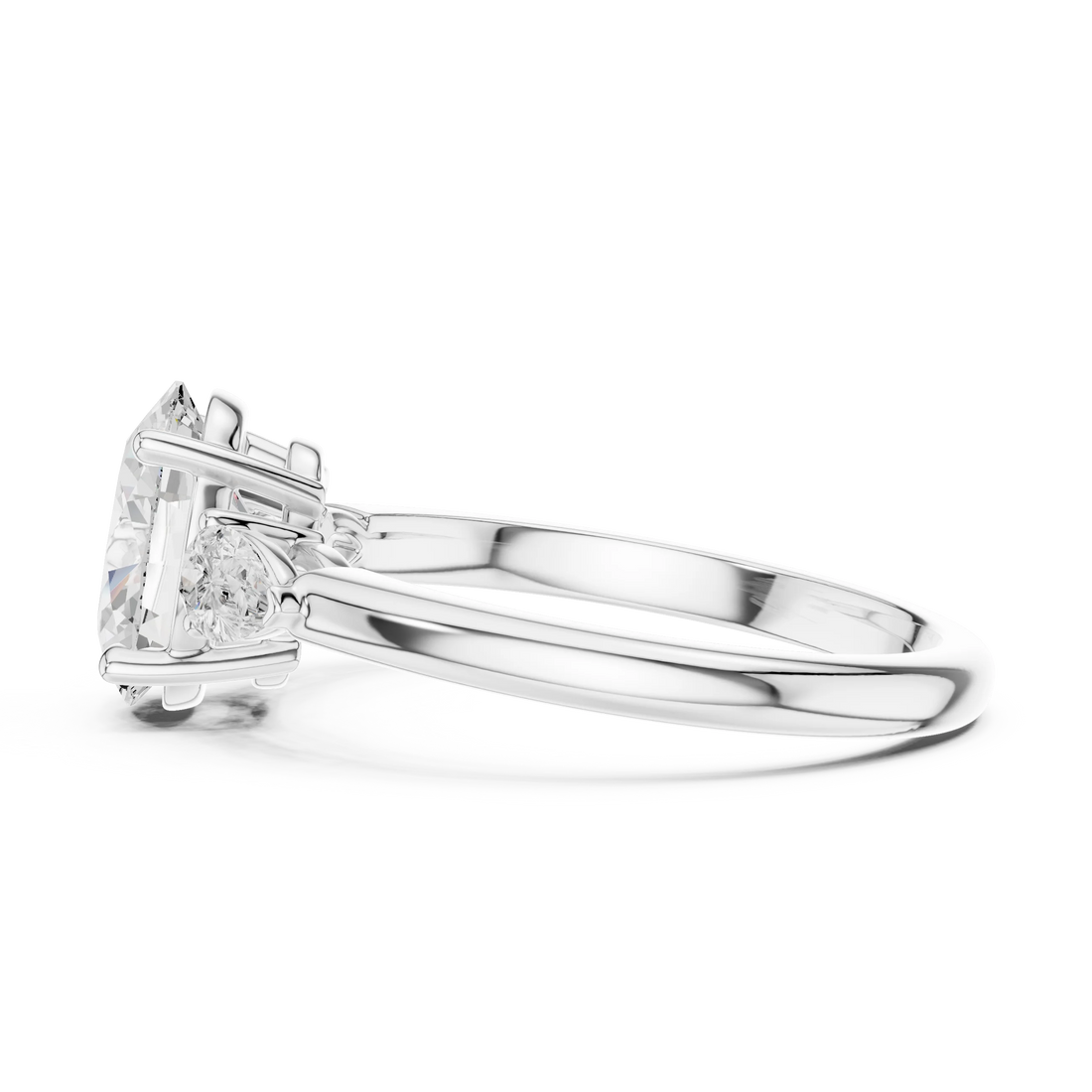 Oval Cut Diamond Three-Stone Engagement Ring