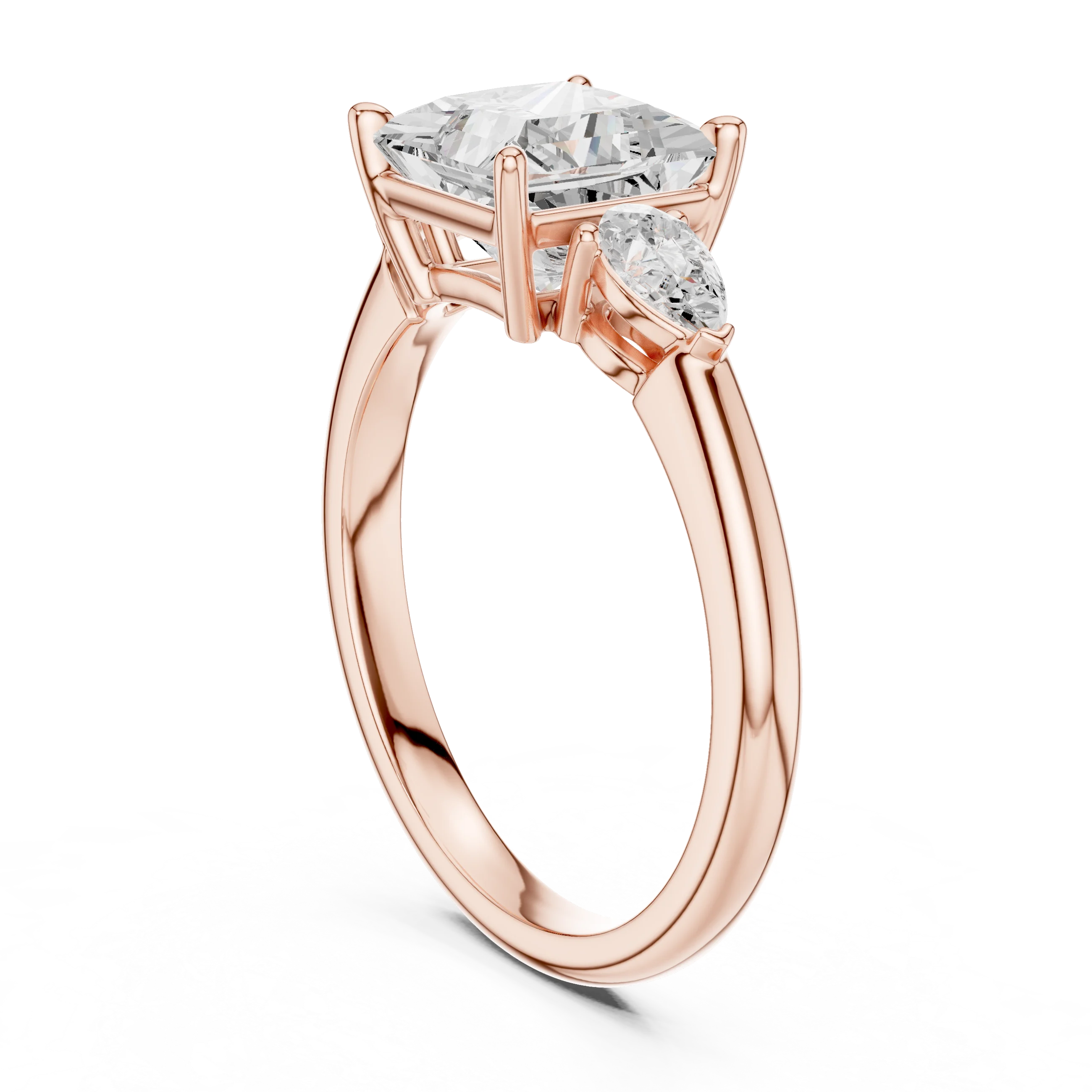 Princess Cut Diamond Three-Stone Engagement Ring