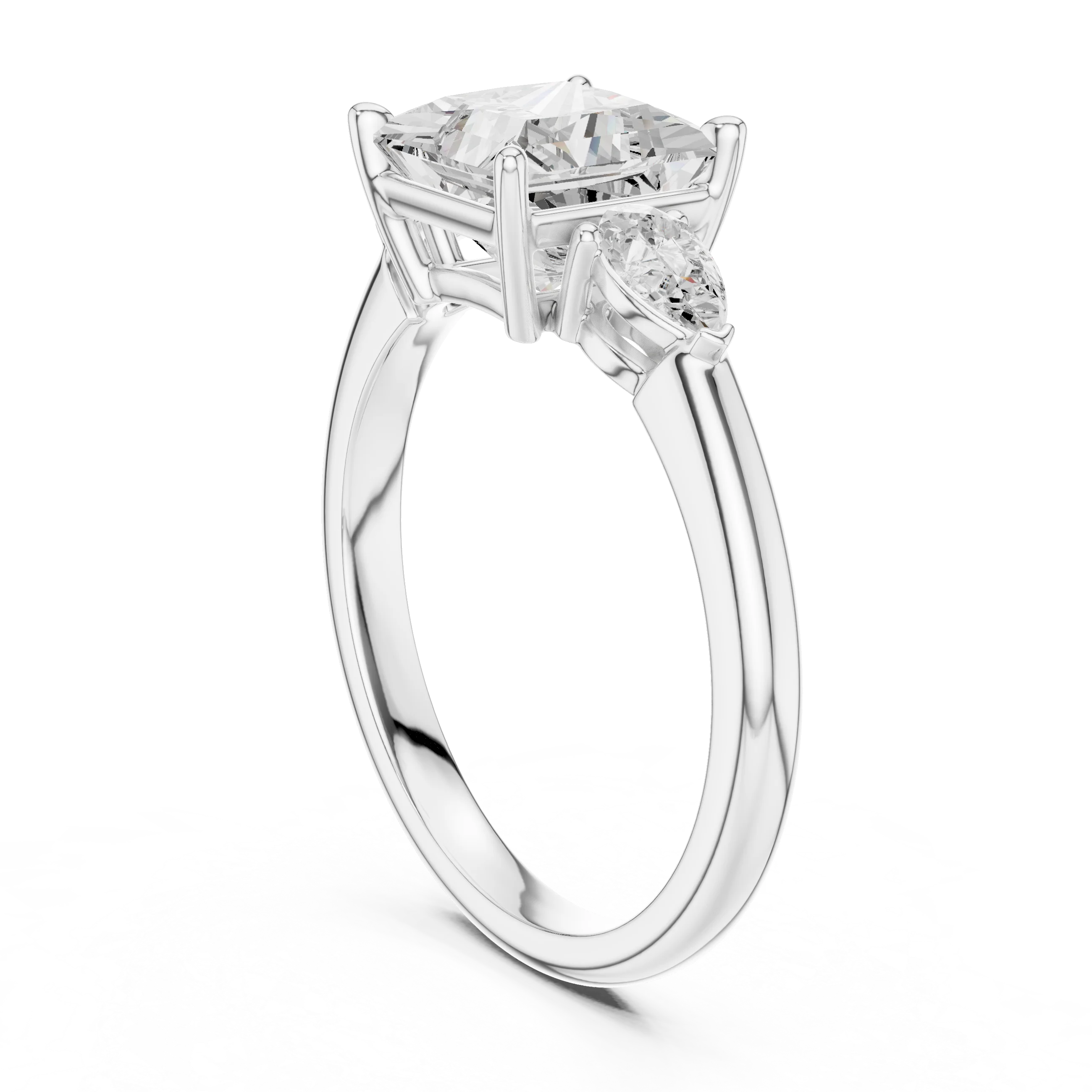 Princess Cut Diamond Three-Stone Engagement Ring