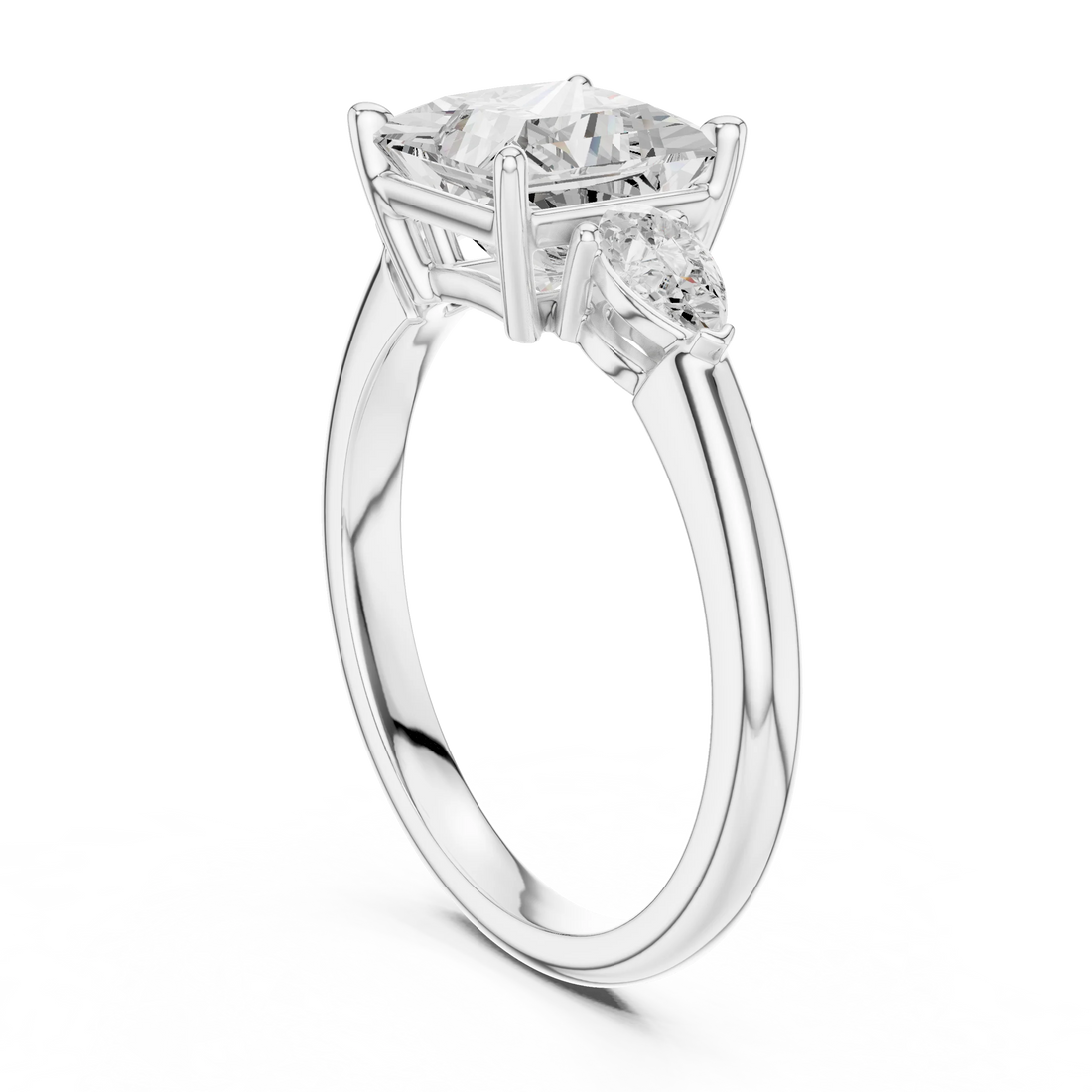Princess Cut Diamond Three-Stone Engagement Ring