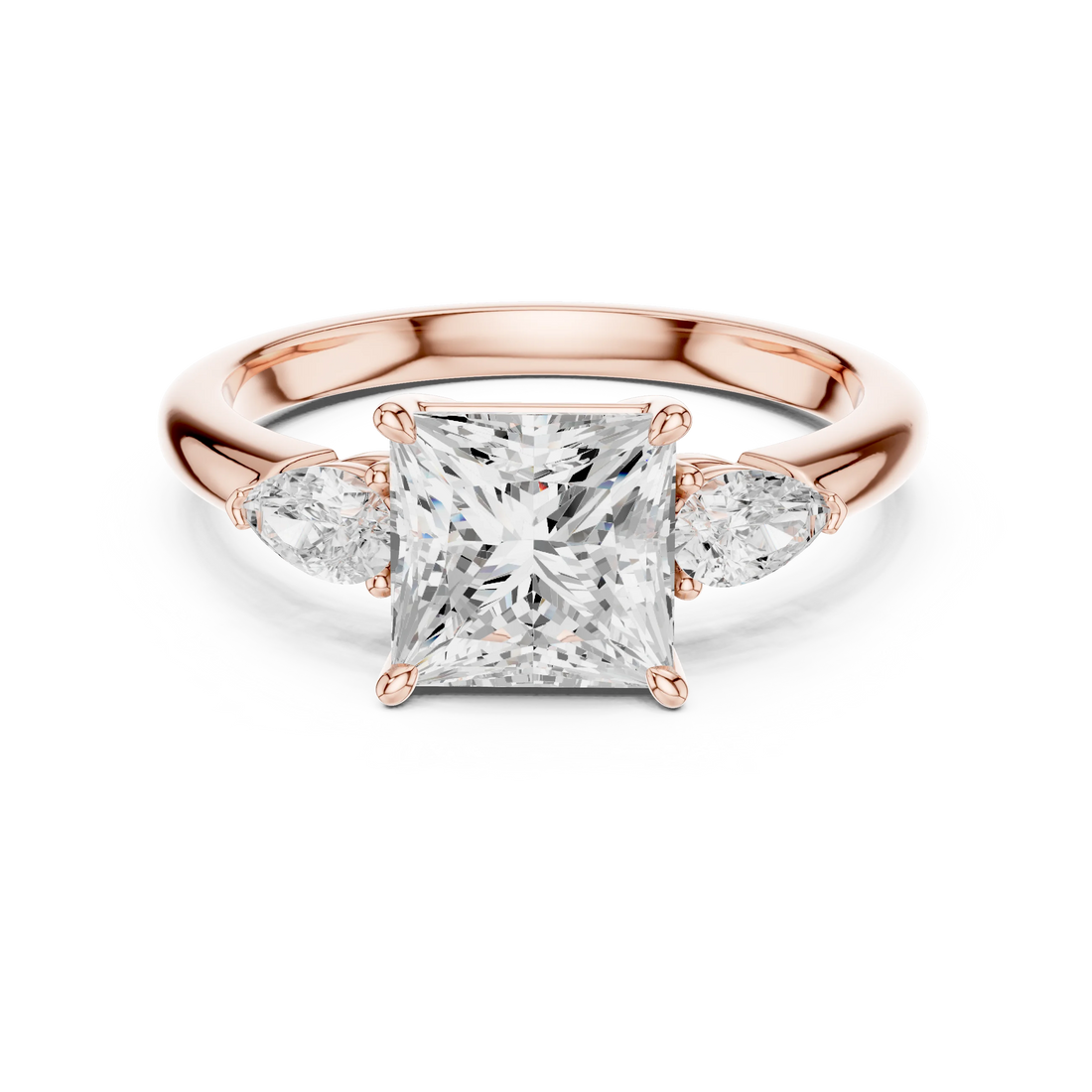 Princess Cut Diamond Three-Stone Engagement Ring