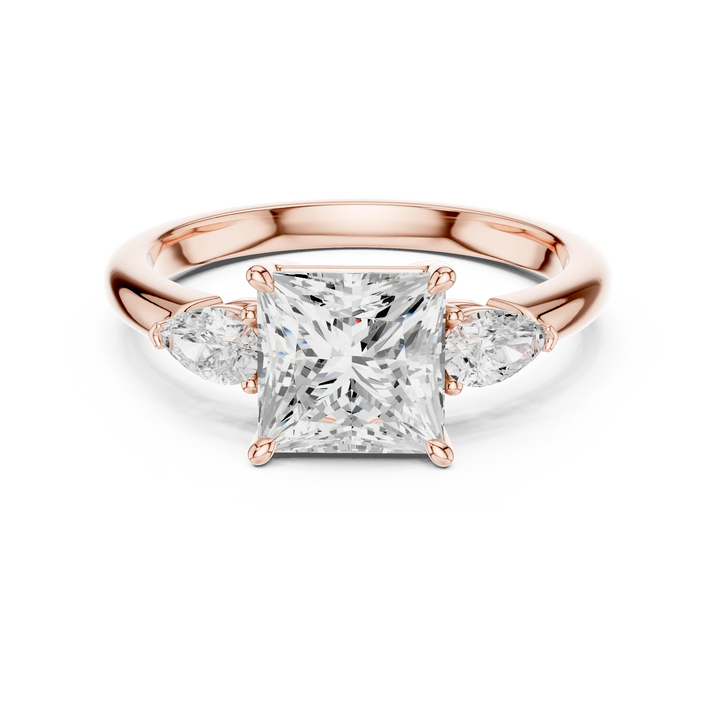 Princess Cut Diamond Three-Stone Engagement Ring