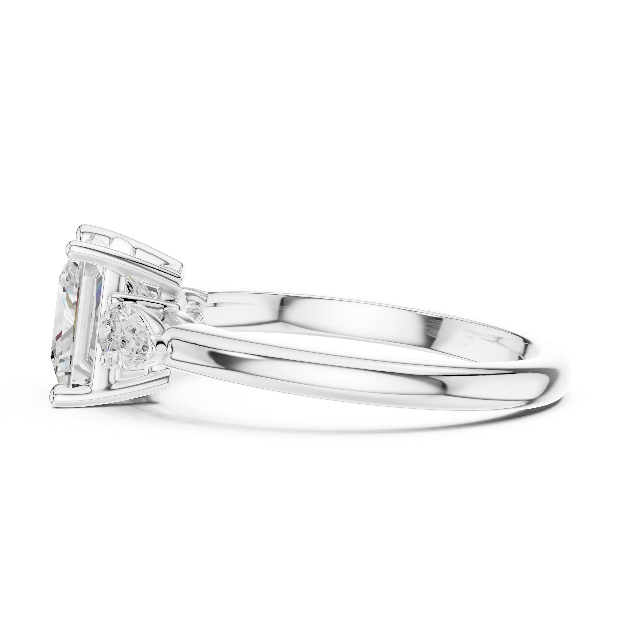 Princess Cut Diamond Three-Stone Engagement Ring