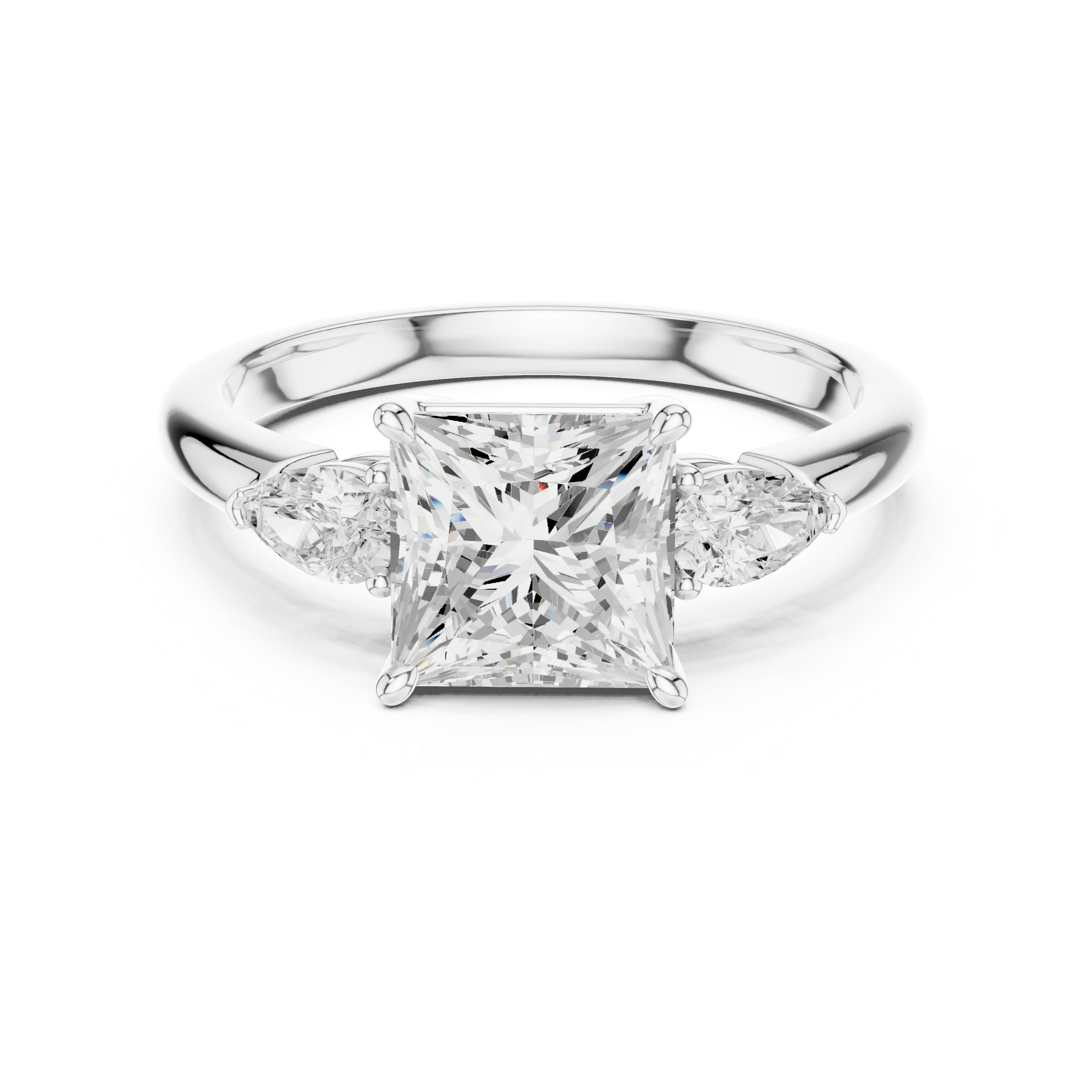 Princess Cut Diamond Three-Stone Engagement Ring