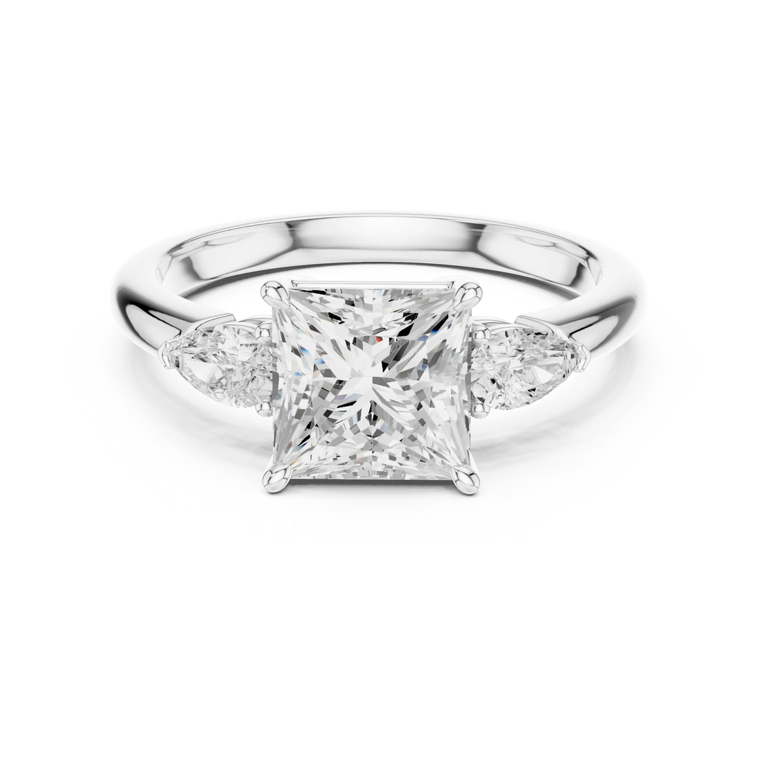 Princess Cut Diamond Three-Stone Engagement Ring
