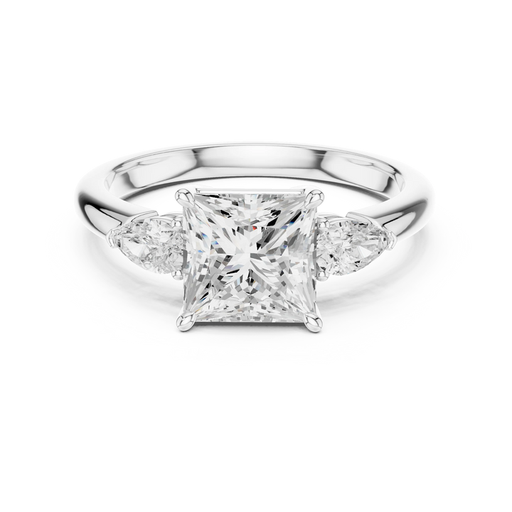 Princess Cut Diamond Three-Stone Engagement Ring