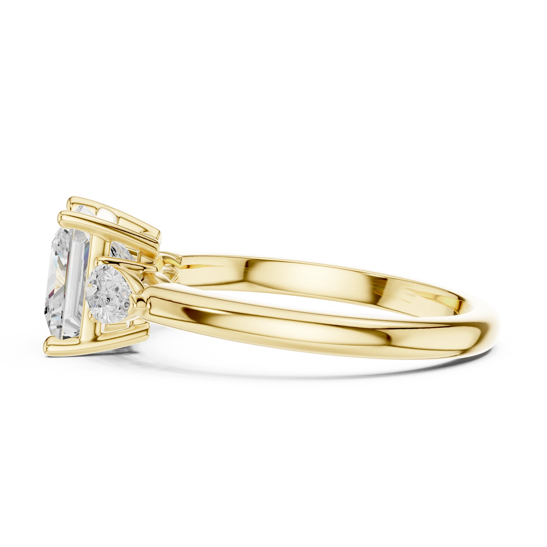 Princess Cut Diamond Three-Stone Engagement Ring