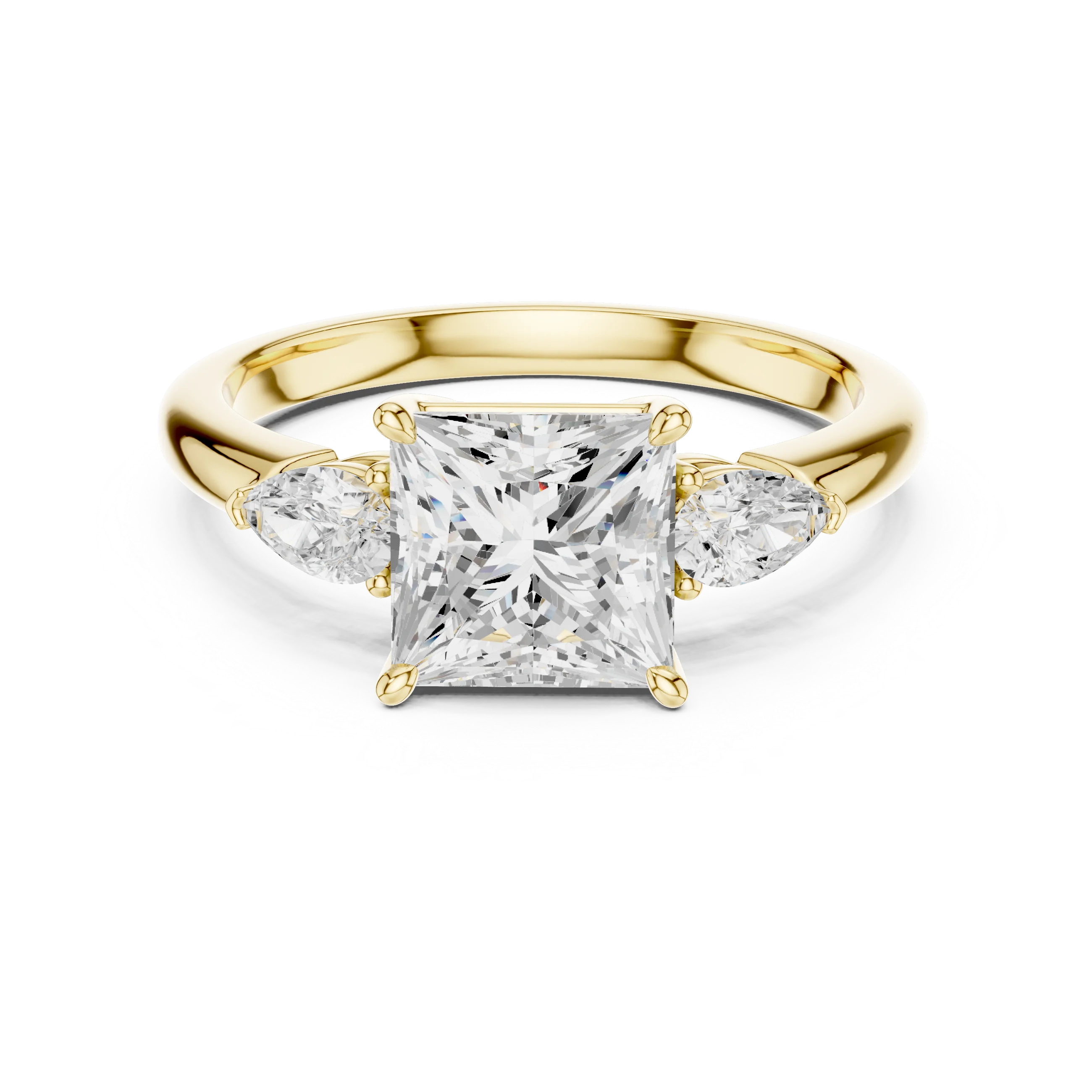 Princess Cut Diamond Three-Stone Engagement Ring
