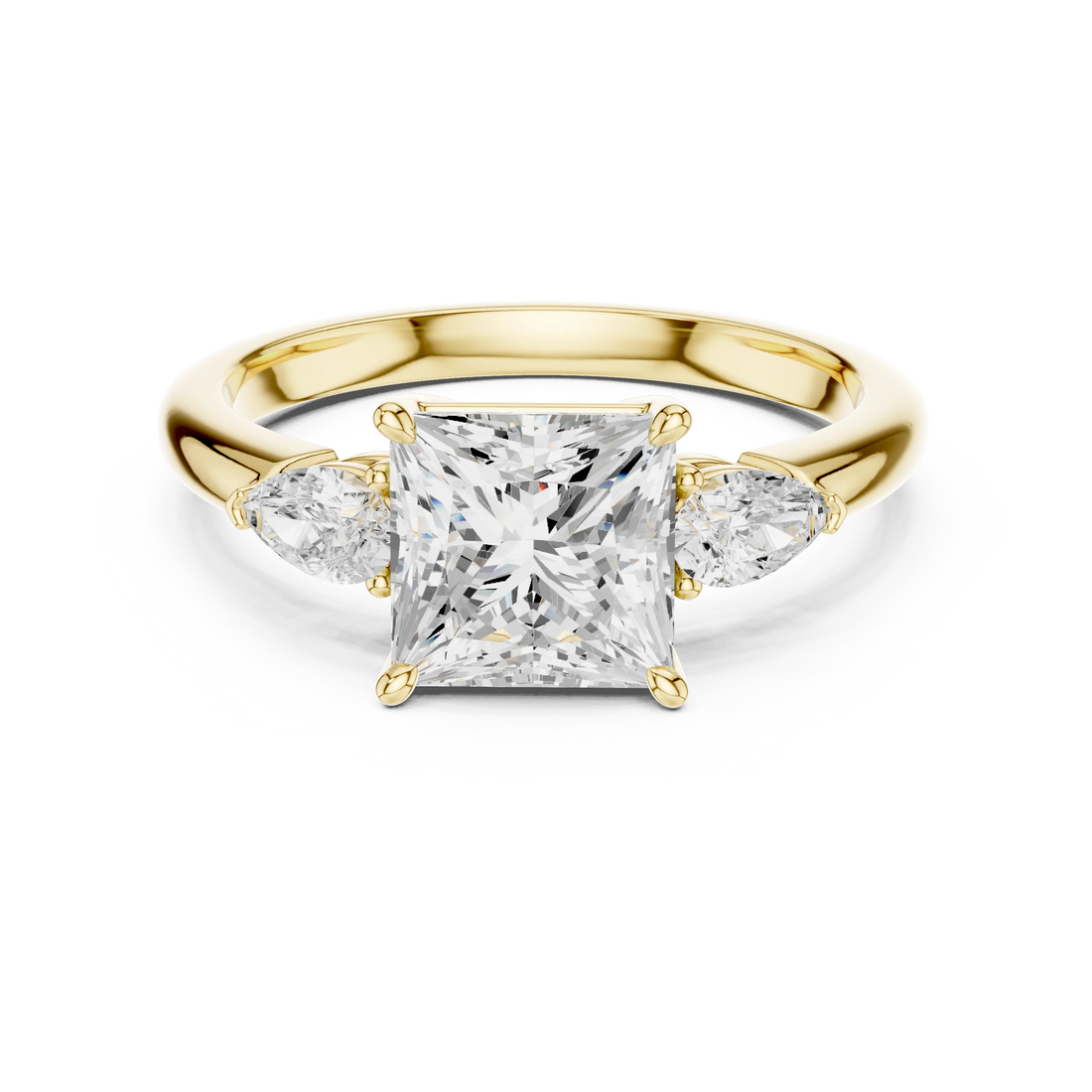 Princess Cut Diamond Three-Stone Engagement Ring