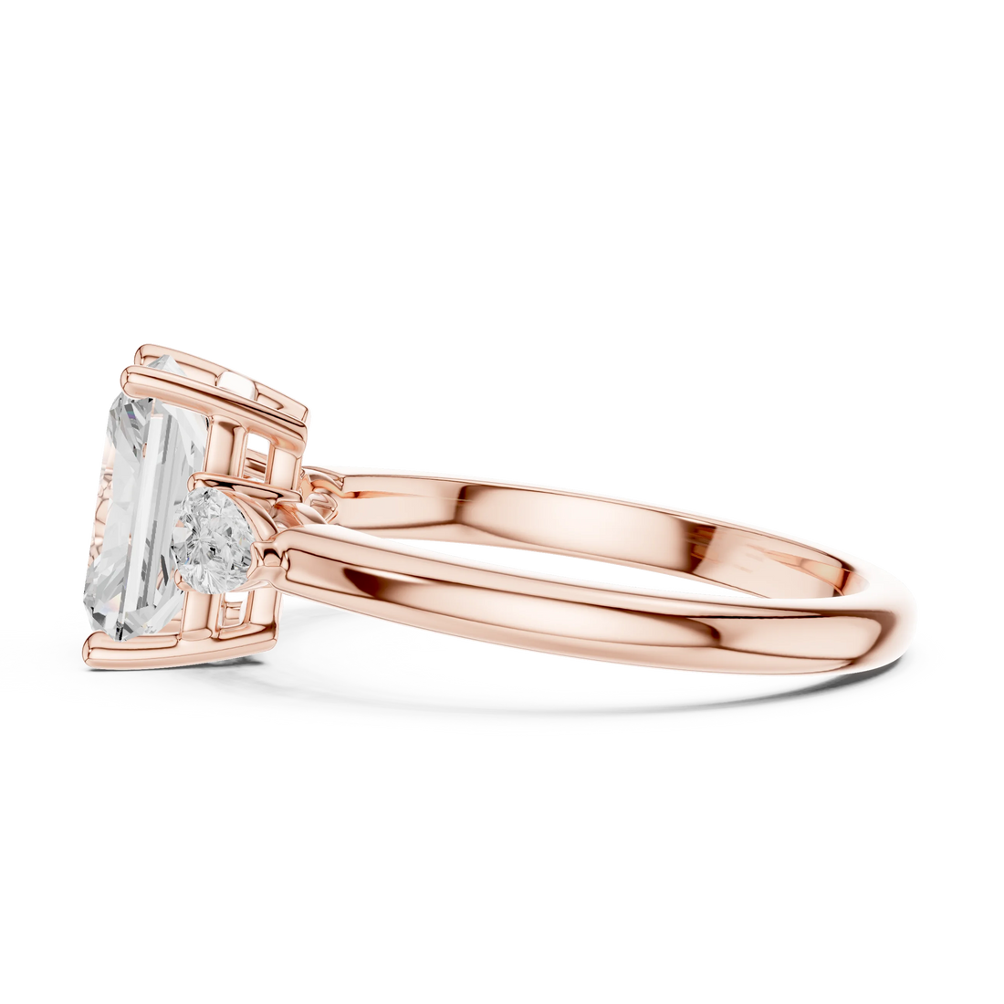 Radiant Cut Diamond Three-Stone Engagement Ring
