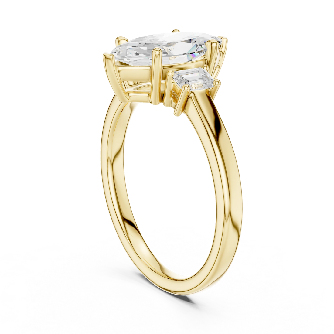 Marquise Cut Diamond Three-Stone Engagement Ring