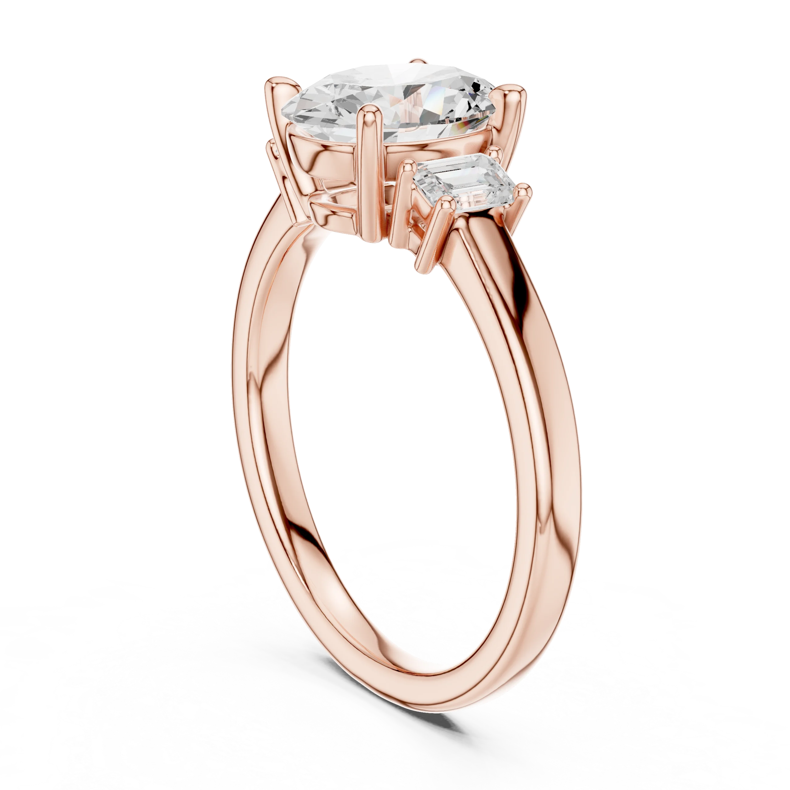 Princess Cut Diamond Three-Stone Engagement Ring