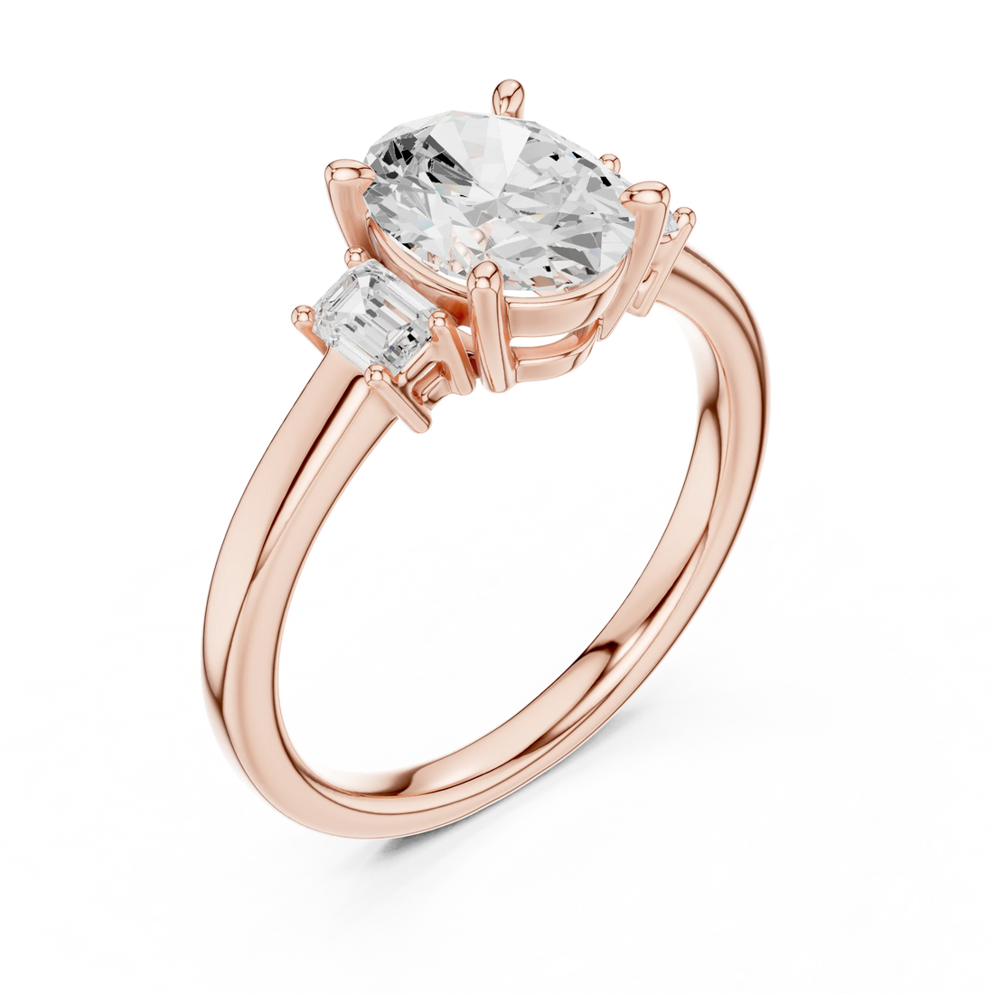 Oval Cut Diamond Three-Stone Engagement Ring