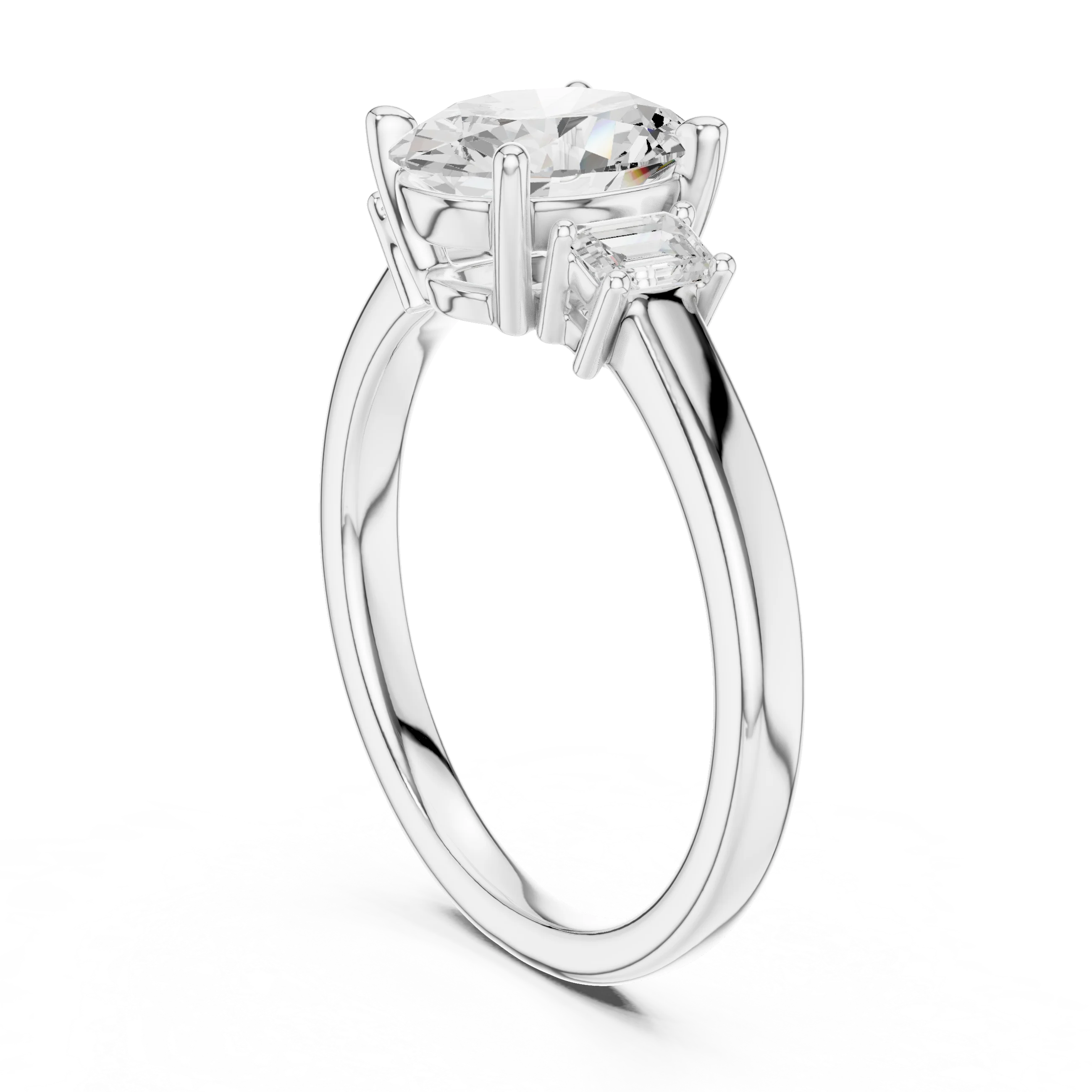 Princess Cut Diamond Three-Stone Engagement Ring