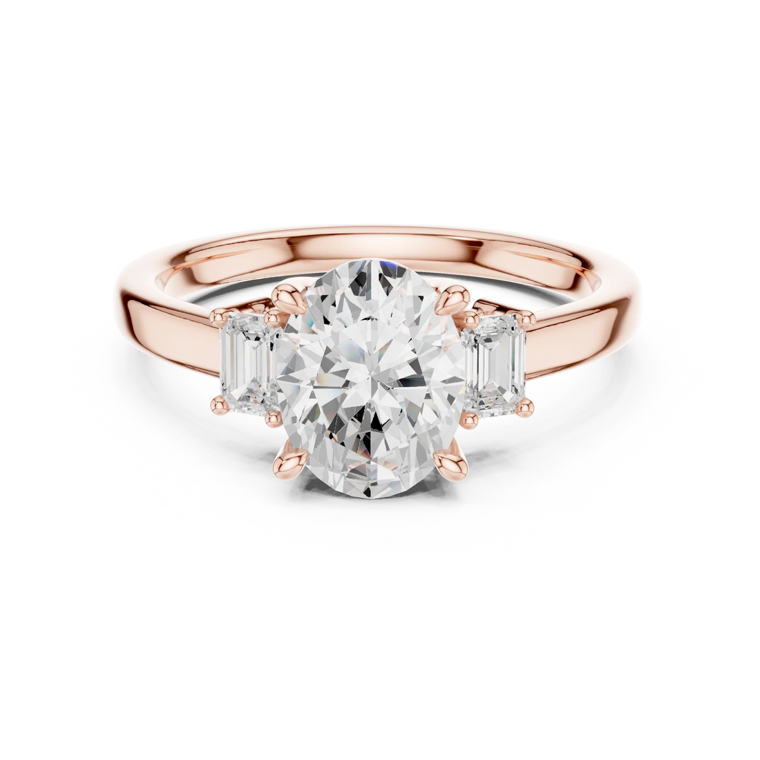 Princess Cut Diamond Three-Stone Engagement Ring
