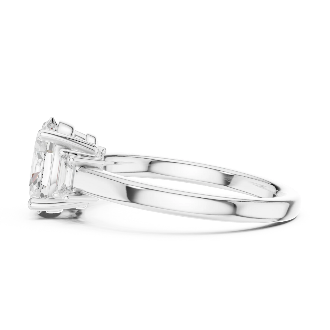 Oval Cut Diamond Three-Stone Engagement Ring
