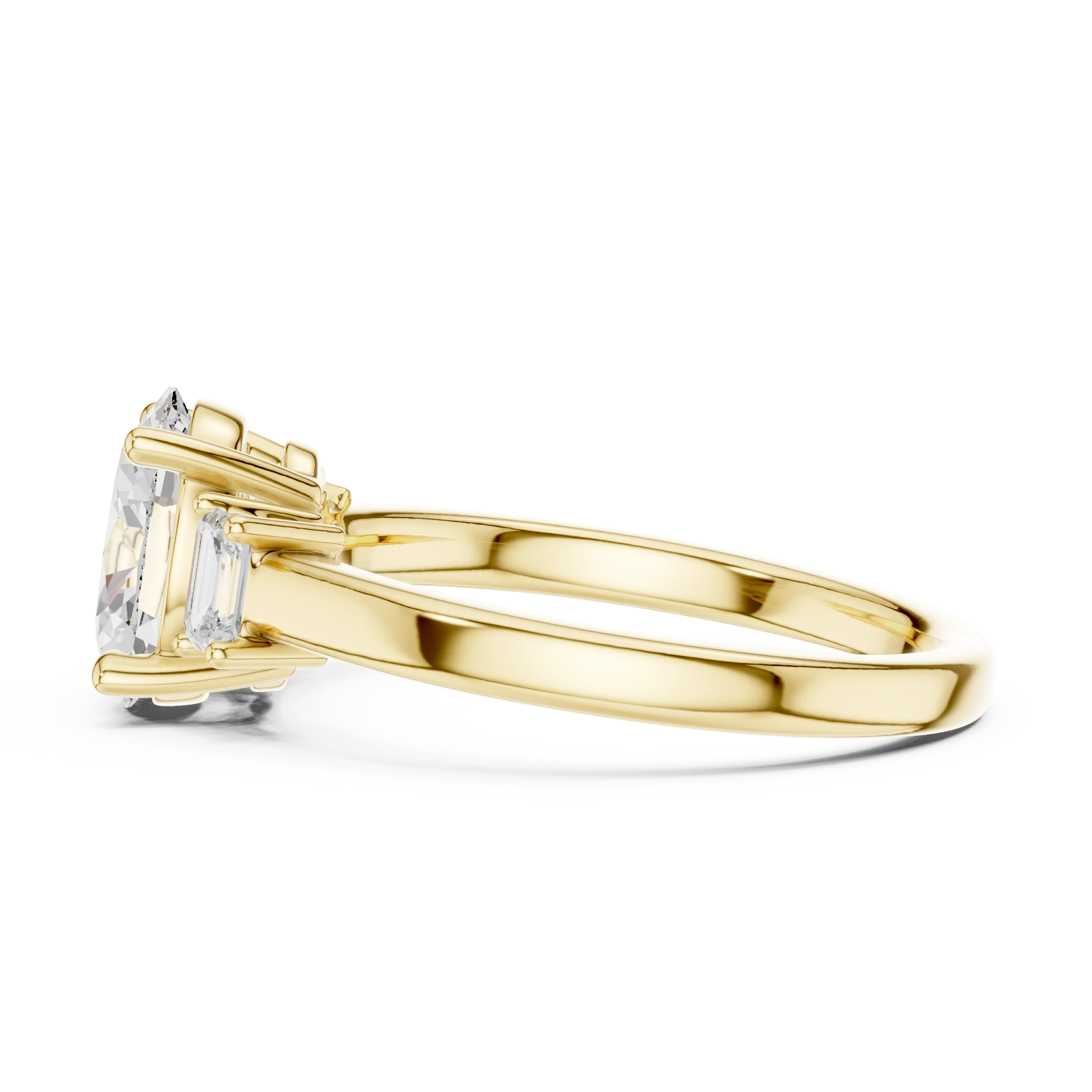 Princess Cut Diamond Three-Stone Engagement Ring