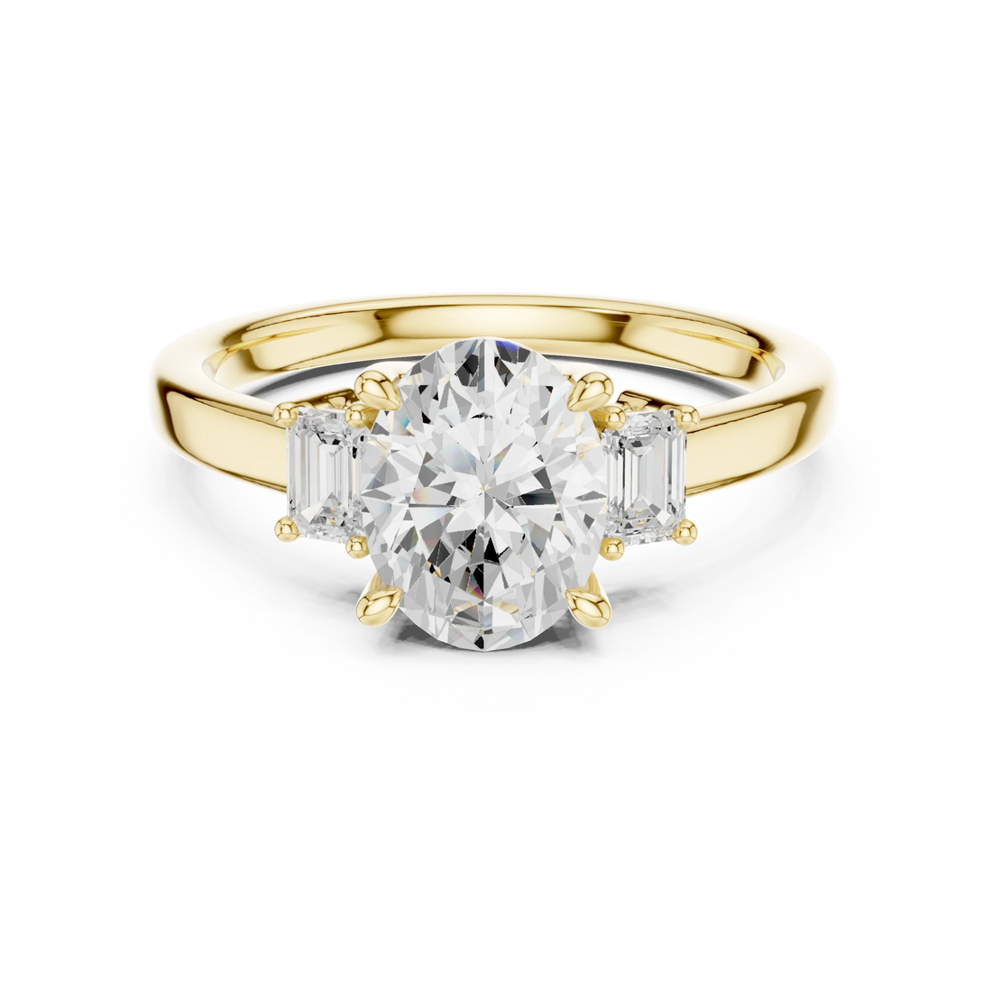 Princess Cut Diamond Three-Stone Engagement Ring