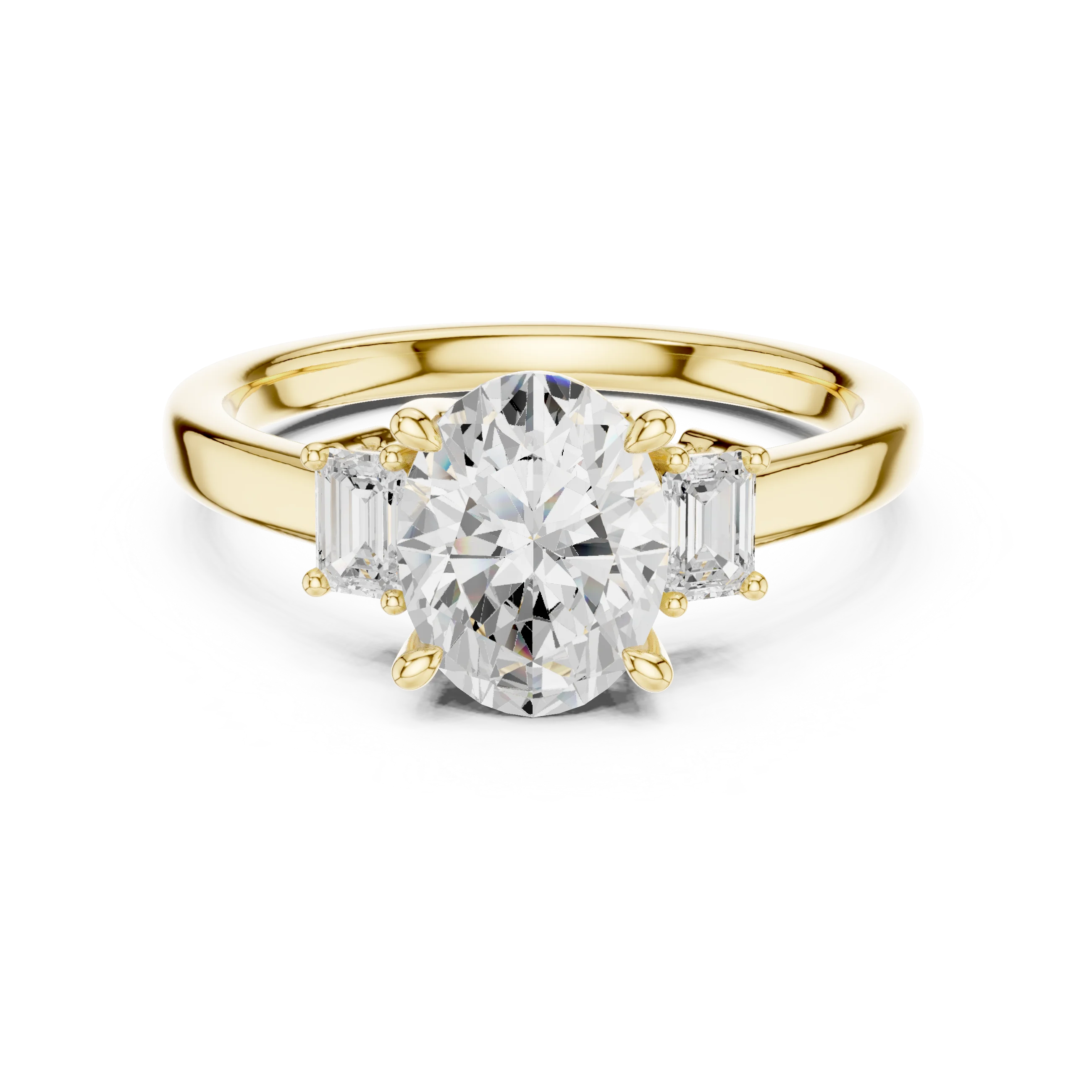 Oval Cut Diamond Three-Stone Engagement Ring