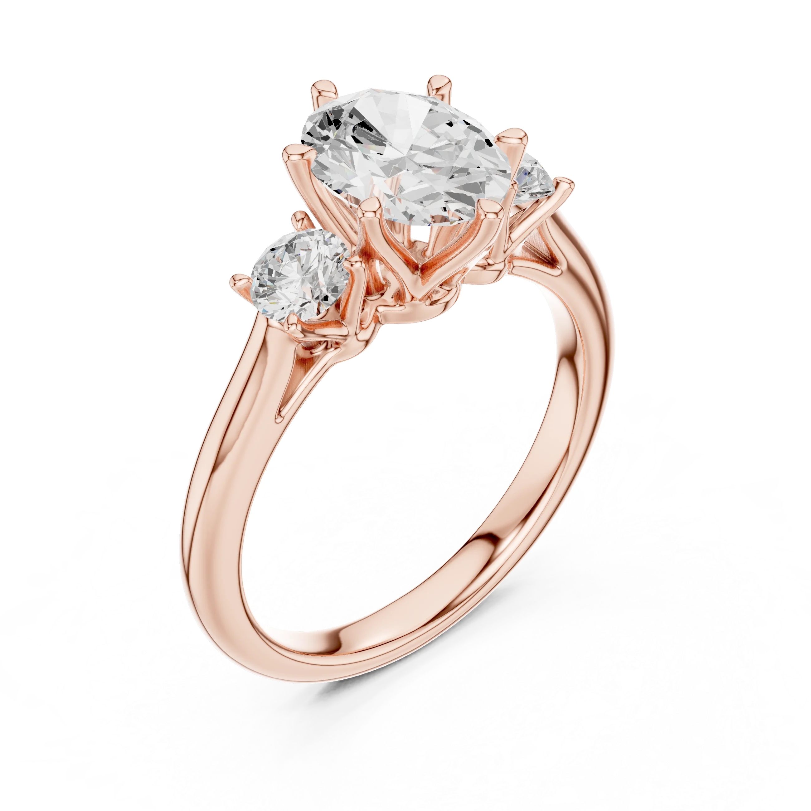 Oval Diamond Three-Stone Engagement Ring