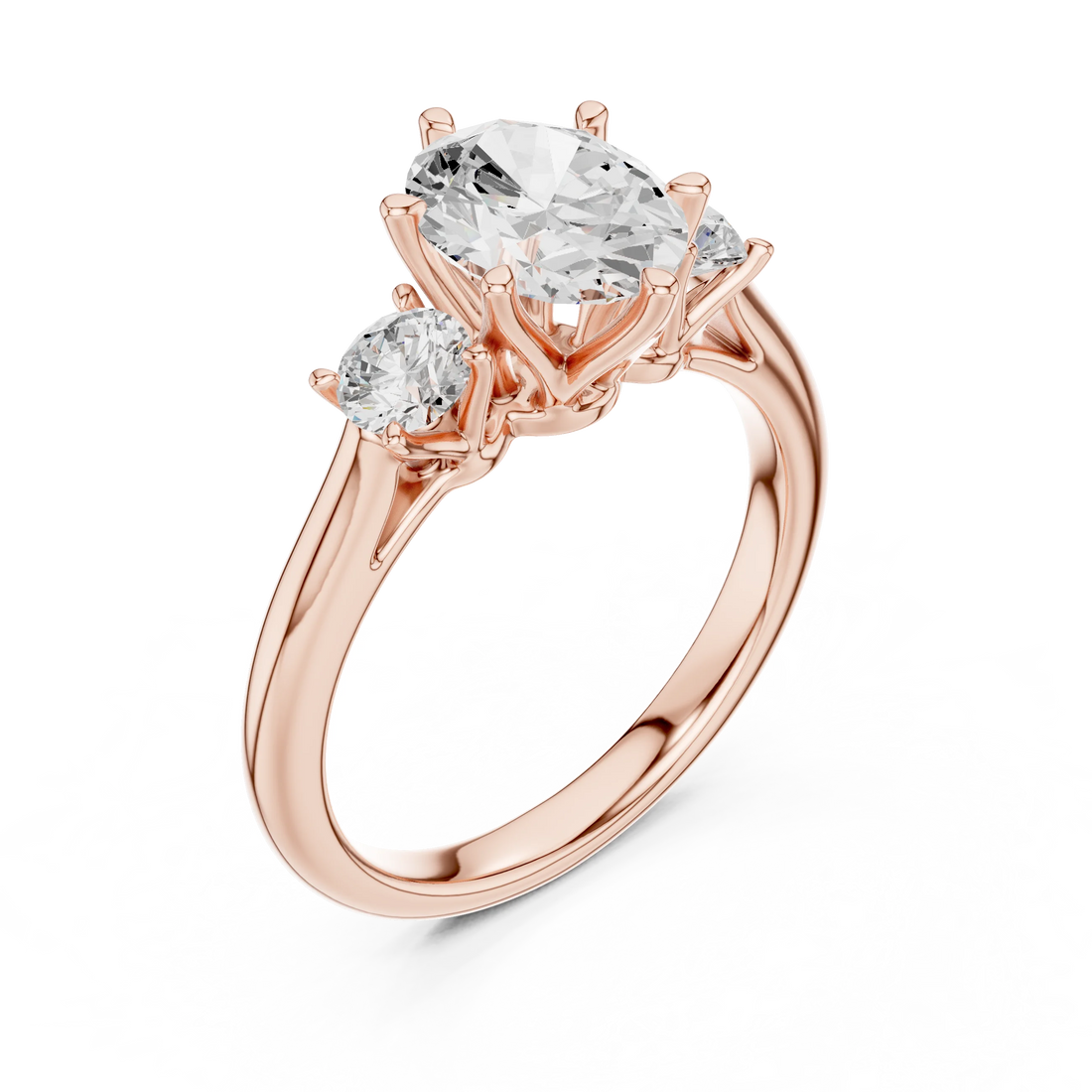 Oval Diamond Three-Stone Engagement Ring