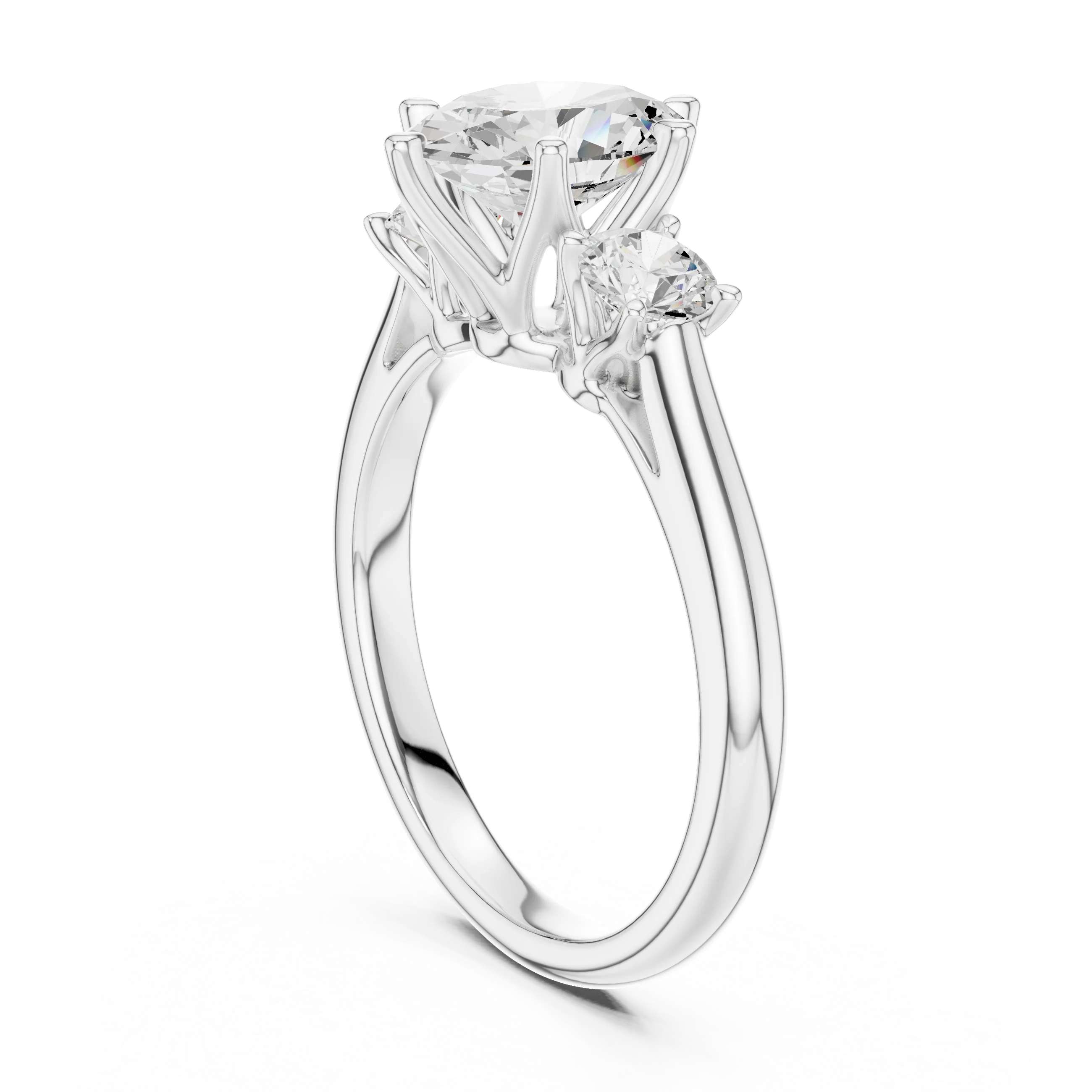 Oval Diamond Three-Stone Engagement Ring