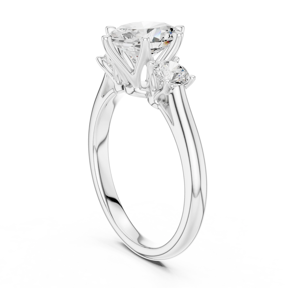 Oval Diamond Three-Stone Engagement Ring