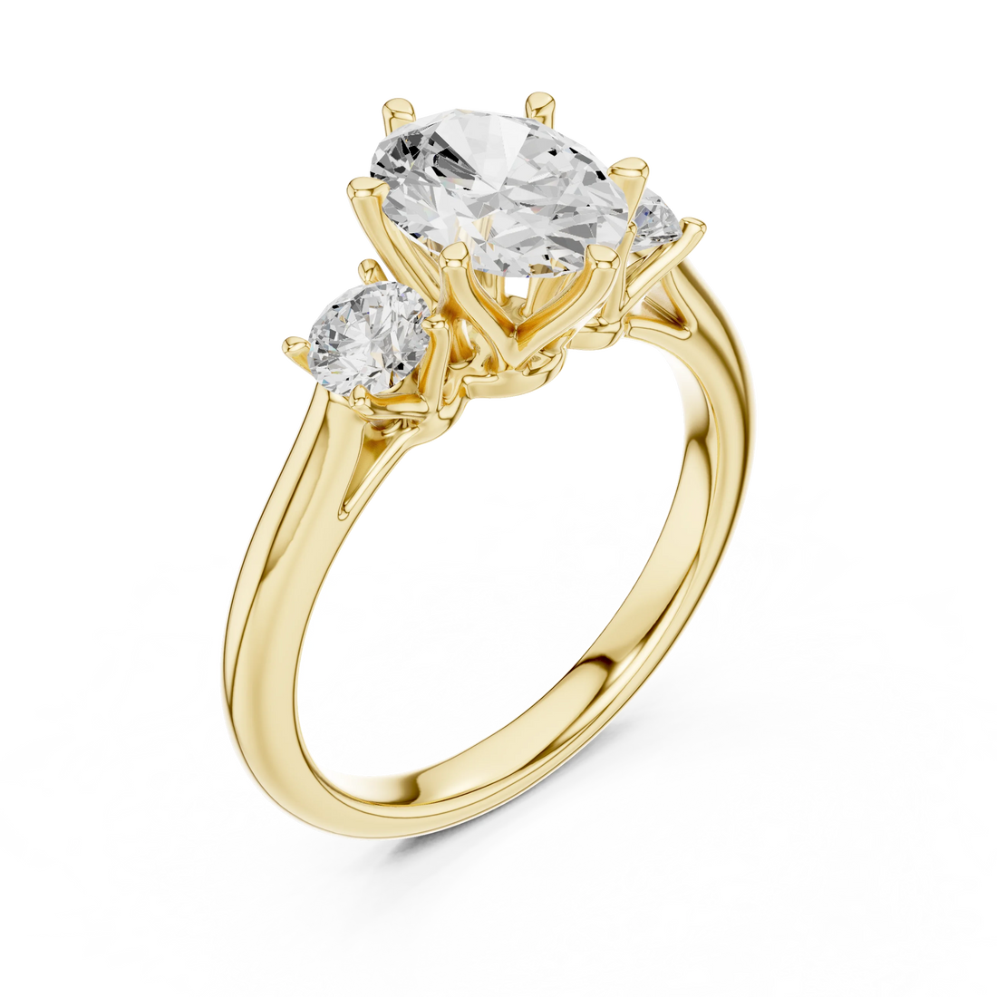 Oval Diamond Three-Stone Engagement Ring