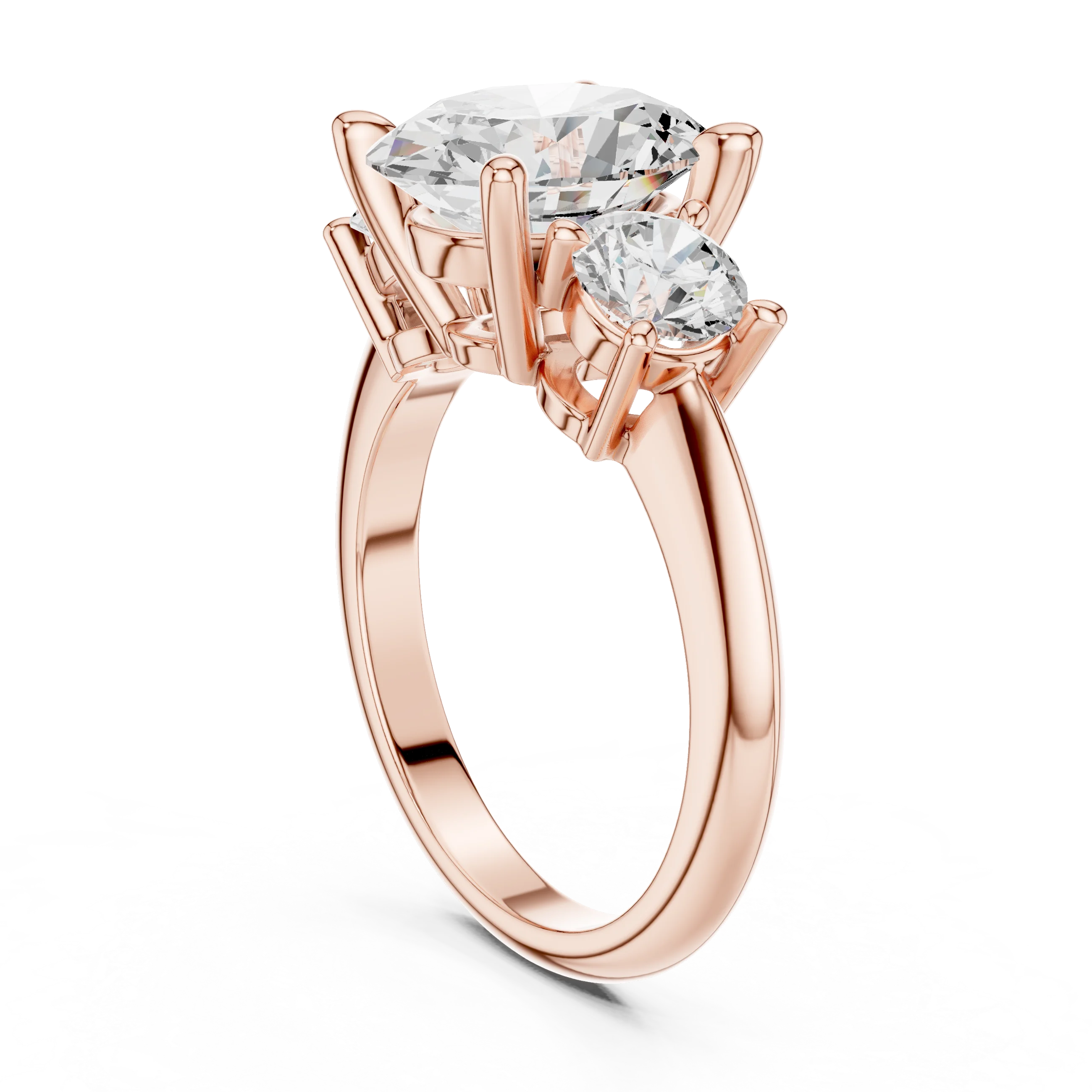 Oval Cut Diamond Three-Stone Engagement Ring