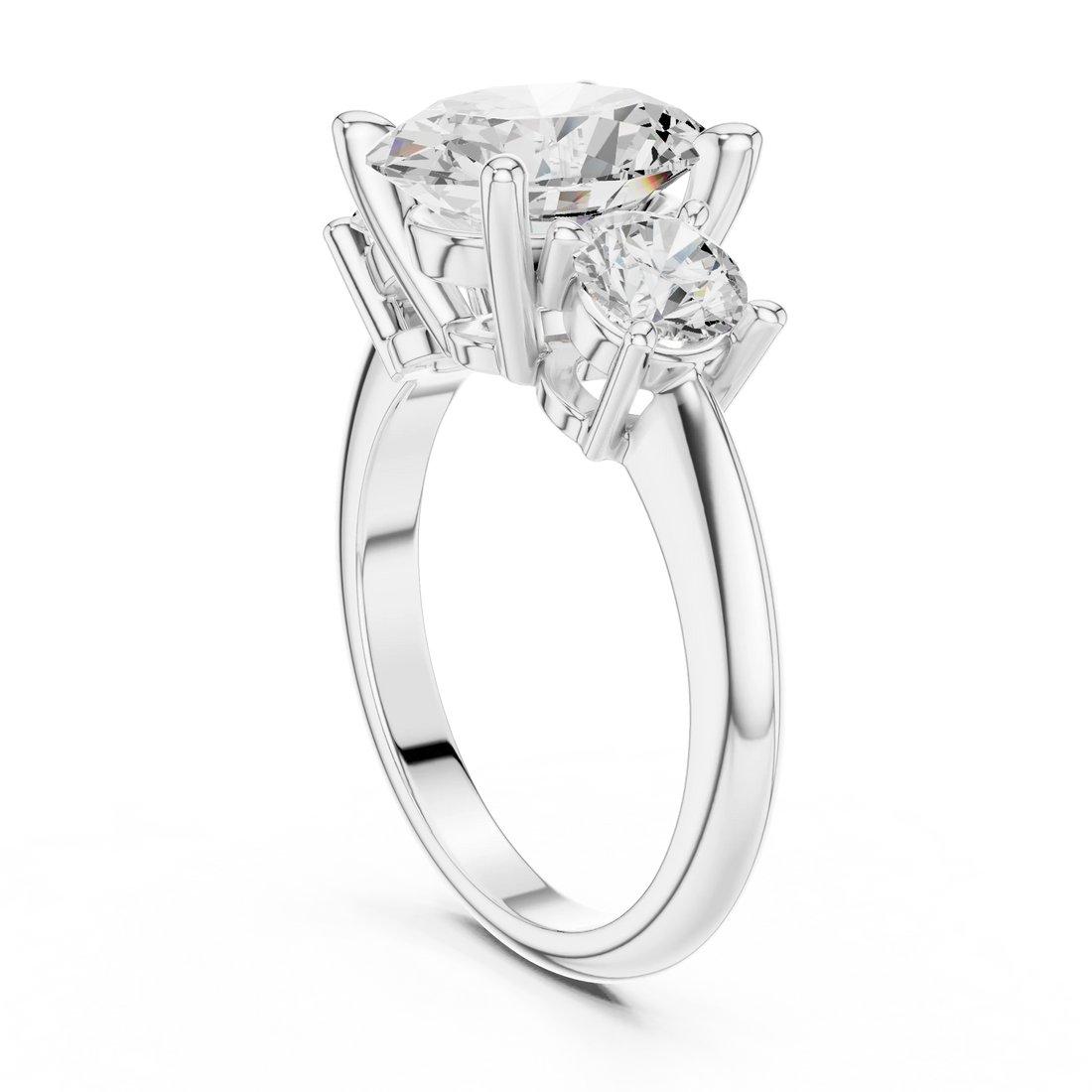 Oval Cut Diamond Three-Stone Engagement Ring